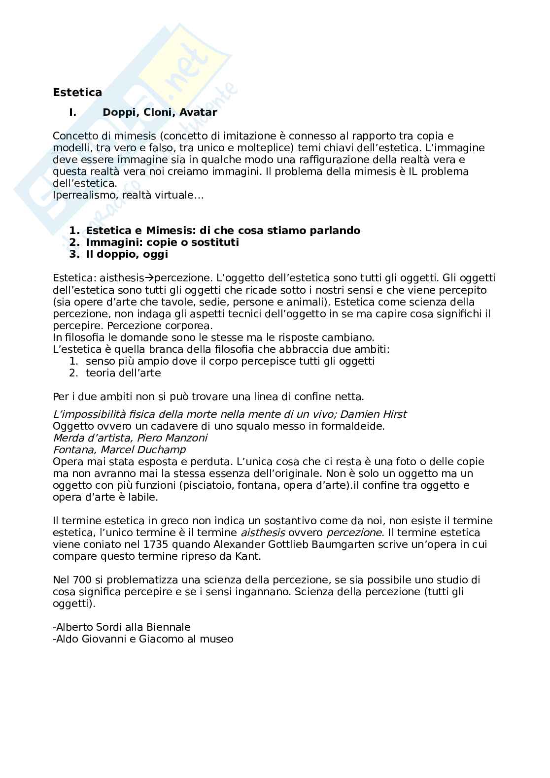 Estetica I Pag. 1