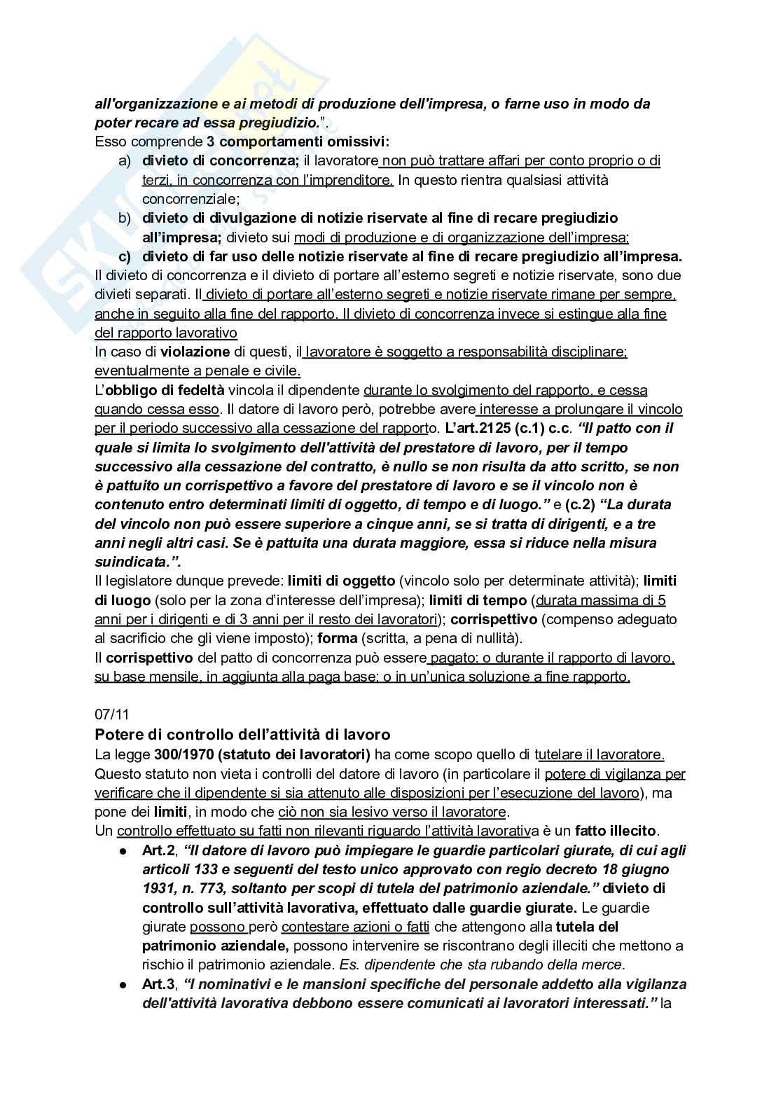 Riassunto esame Diritto del lavoro, Prof. Pellacani Giuseppe, libro consigliato Diritto del lavoro, Galantino Pag. 56