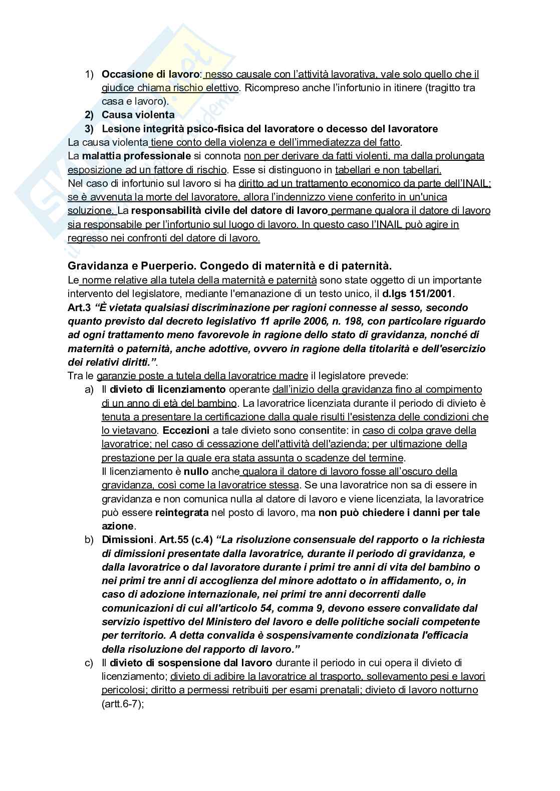 Riassunto esame Diritto del lavoro, Prof. Pellacani Giuseppe, libro consigliato Diritto del lavoro, Galantino Pag. 61