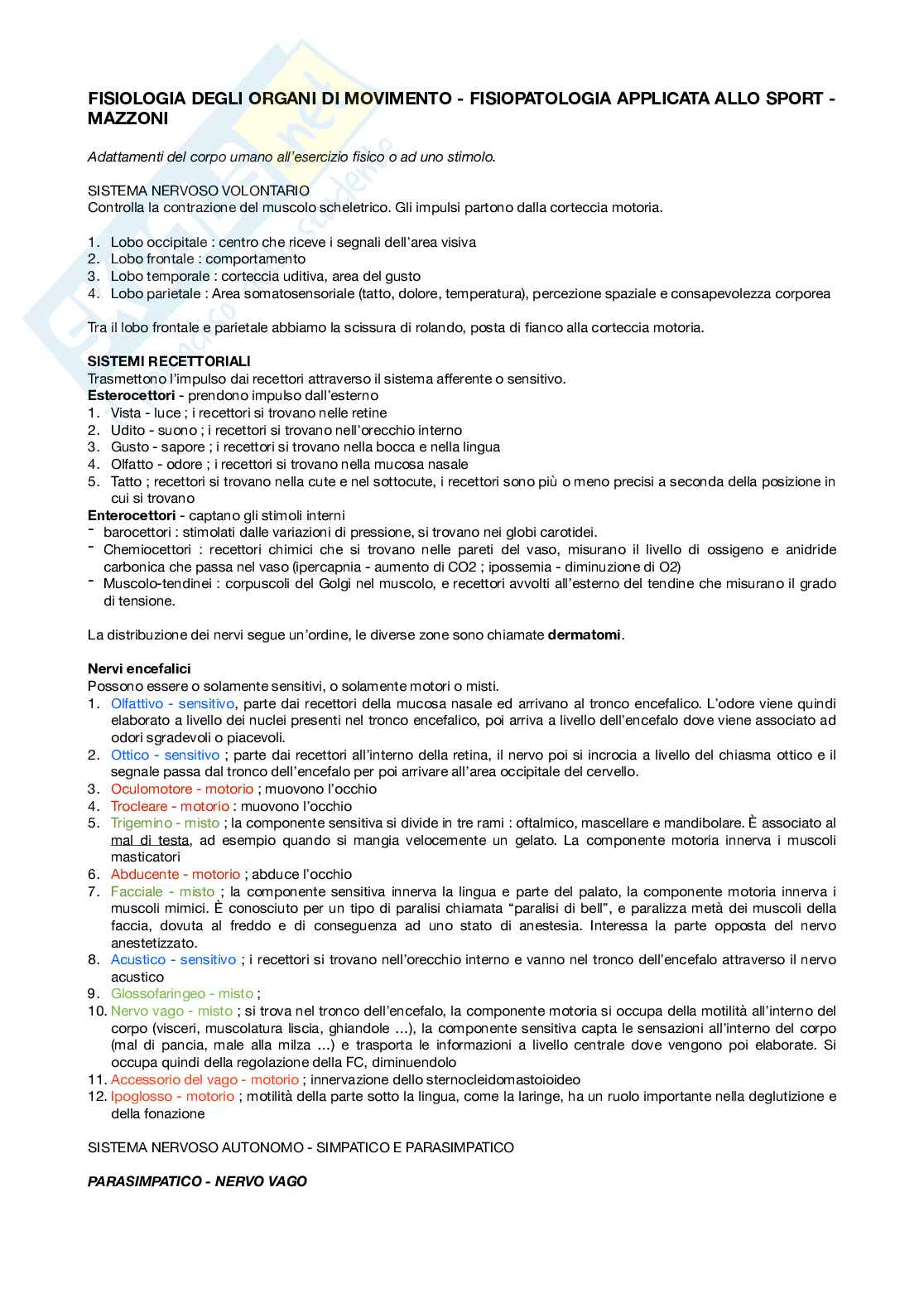 Fisiologia applicata allo sport Pag. 1