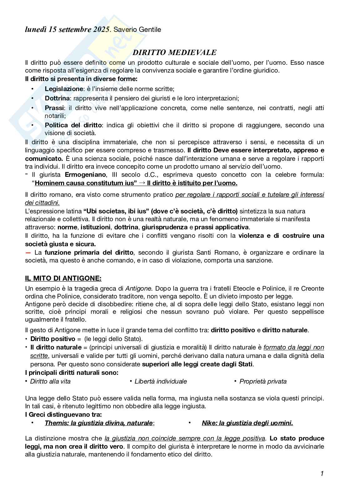 Appunti Storia del diritto medievale e moderno  Pag. 1