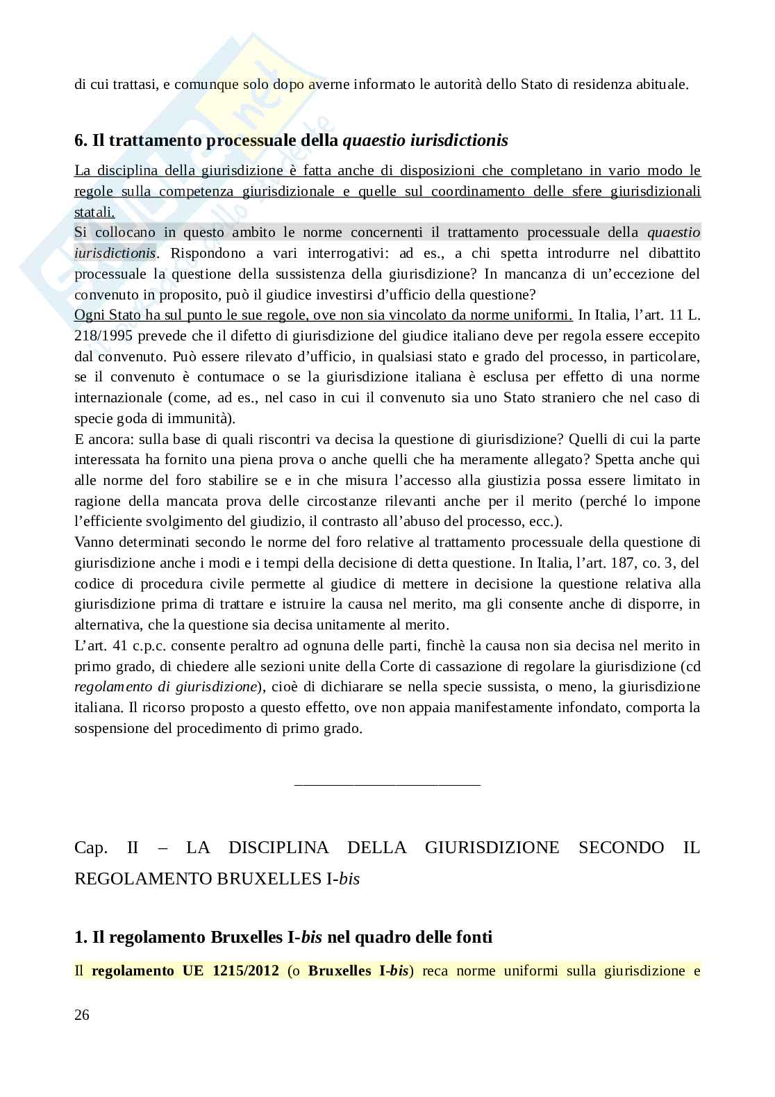Riassunto esame Diritto internazionale privato e processuale, Prof. Honorati Costanza, libro consigliato Introduzione al diritto Internazionale privato (2^ edizione, 2023), Franzina Pag. 26