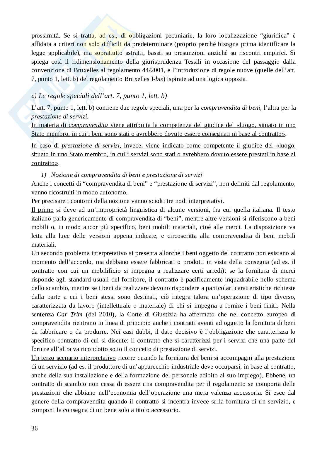Riassunto esame Diritto internazionale privato e processuale, Prof. Honorati Costanza, libro consigliato Introduzione al diritto Internazionale privato (2^ edizione, 2023), Franzina Pag. 36