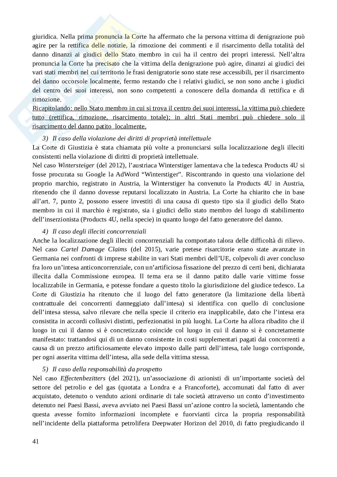 Riassunto esame Diritto internazionale privato e processuale, Prof. Honorati Costanza, libro consigliato Introduzione al diritto Internazionale privato (2^ edizione, 2023), Franzina Pag. 41
