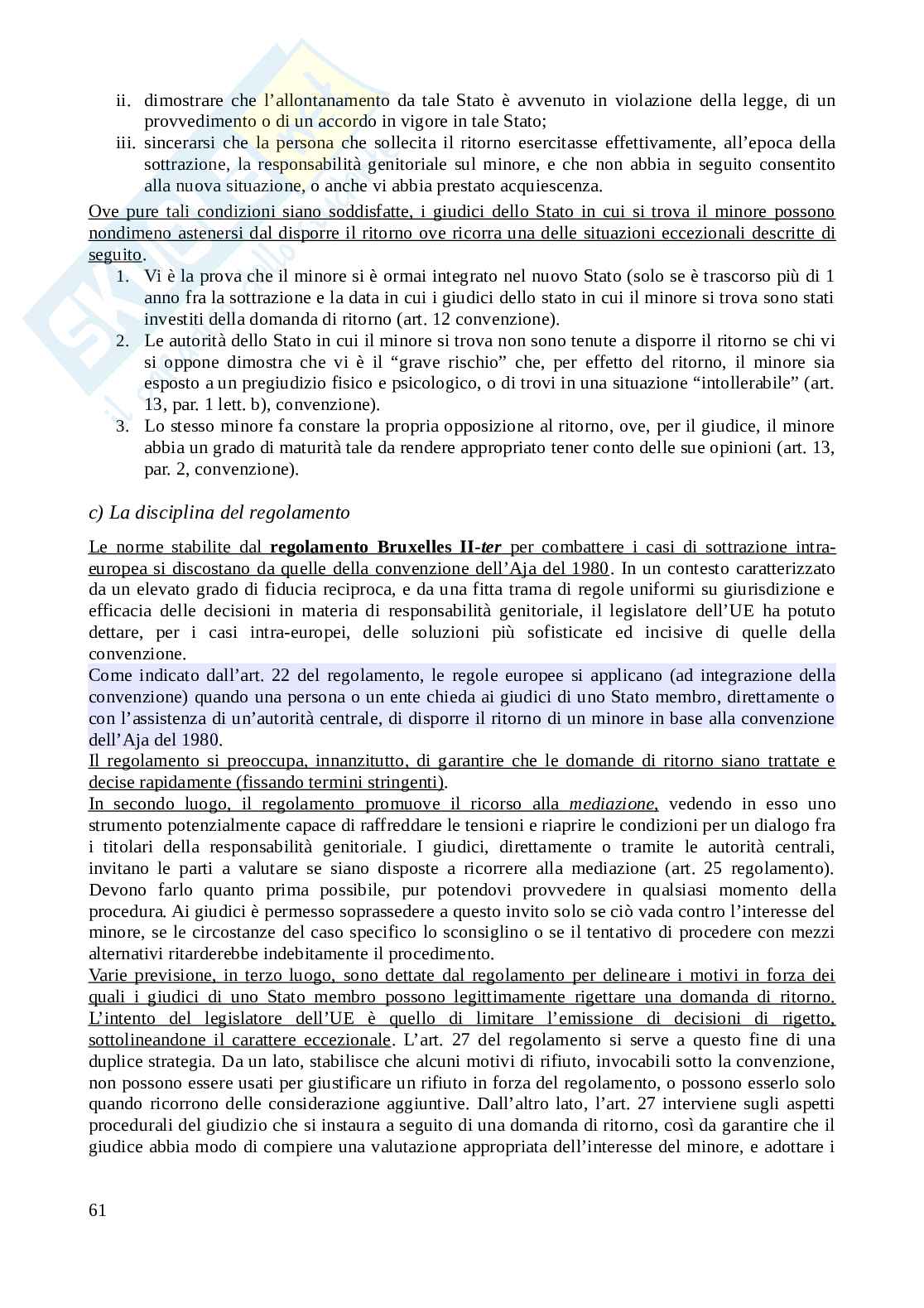 Riassunto esame Diritto internazionale privato e processuale, Prof. Honorati Costanza, libro consigliato Introduzione al diritto Internazionale privato (2^ edizione, 2023), Franzina Pag. 61
