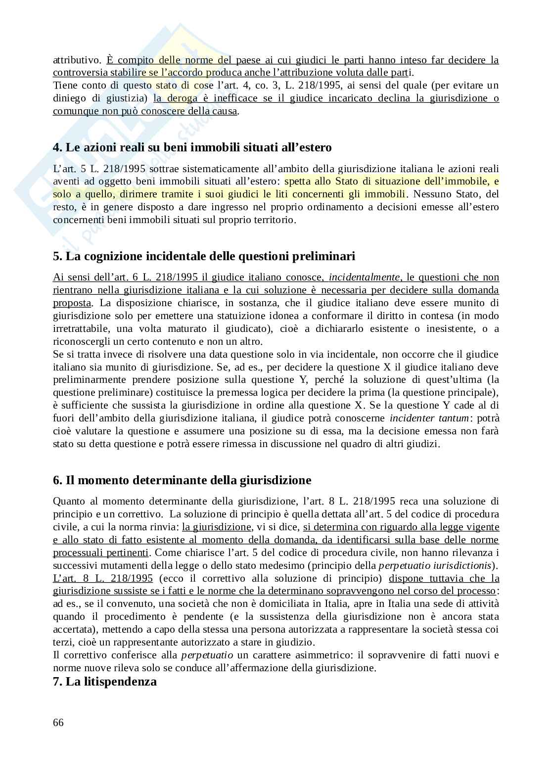 Riassunto esame Diritto internazionale privato e processuale, Prof. Honorati Costanza, libro consigliato Introduzione al diritto Internazionale privato (2^ edizione, 2023), Franzina Pag. 66