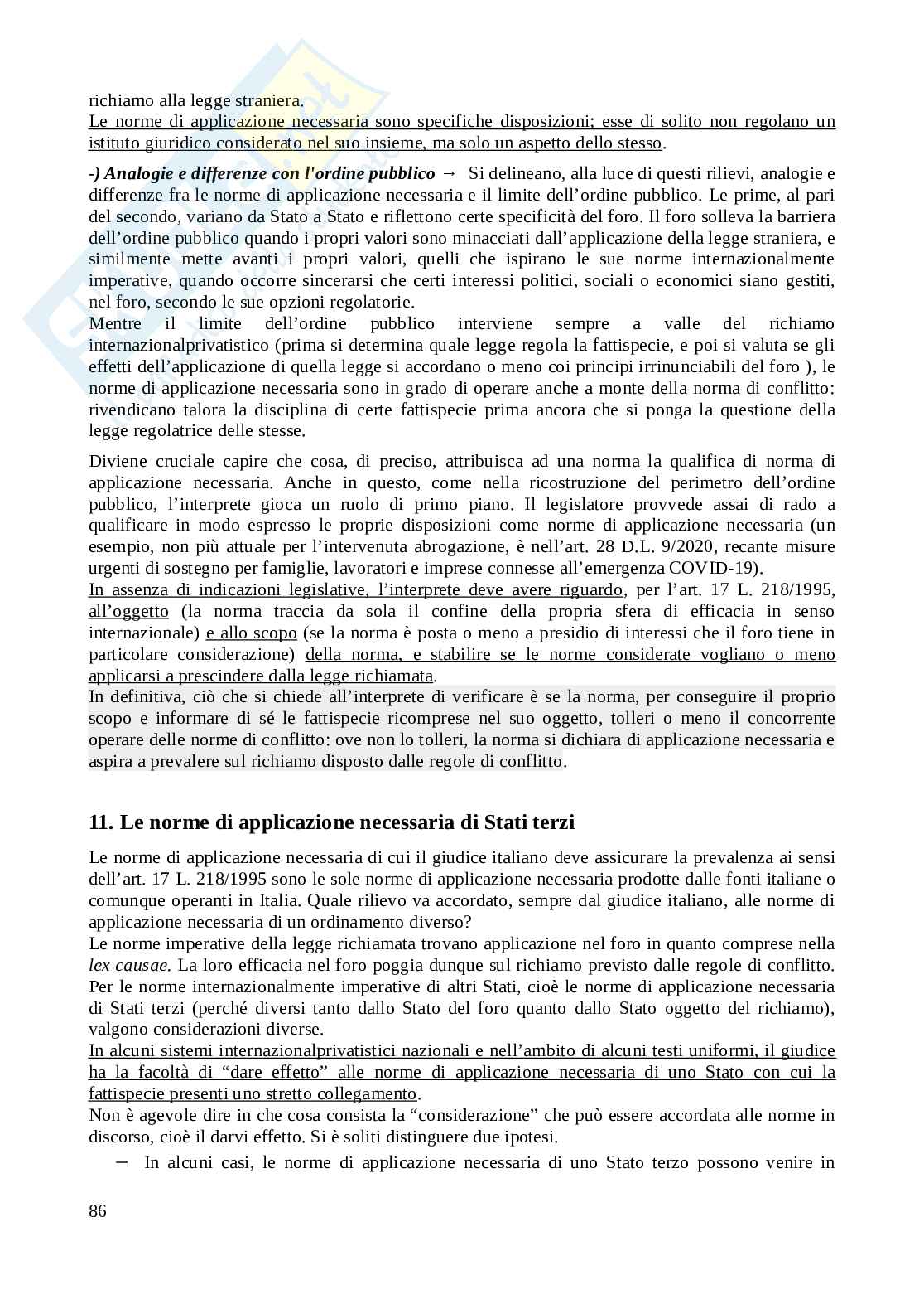 Riassunto esame Diritto internazionale privato e processuale, Prof. Honorati Costanza, libro consigliato Introduzione al diritto Internazionale privato (2^ edizione, 2023), Franzina Pag. 86