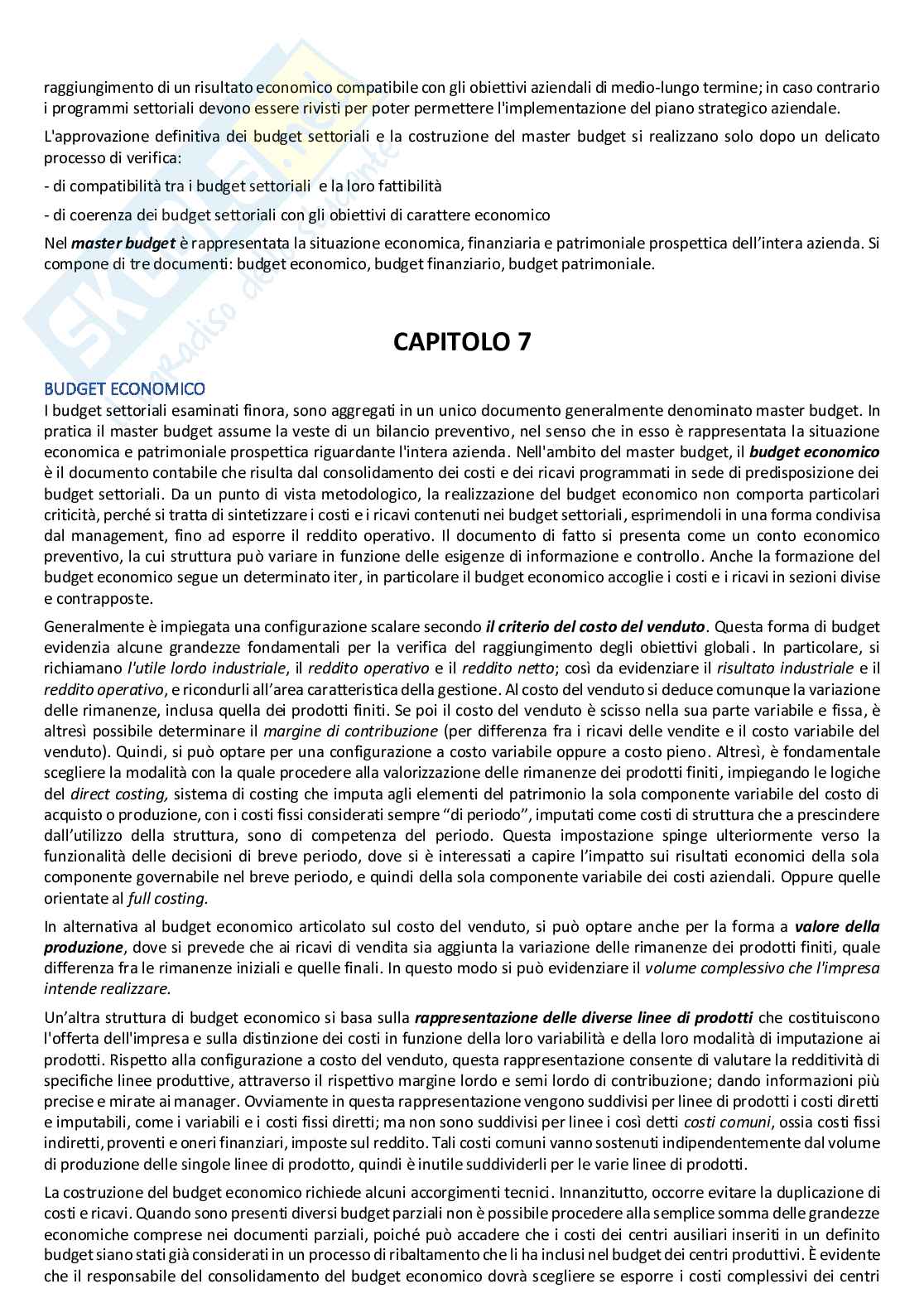 Riassunto esame Programmazione e controllo, Prof. Aversano Gabriele, libro consigliato Pianificazione e controllo di gestione. Principi e strumenti, Potito Pag. 21