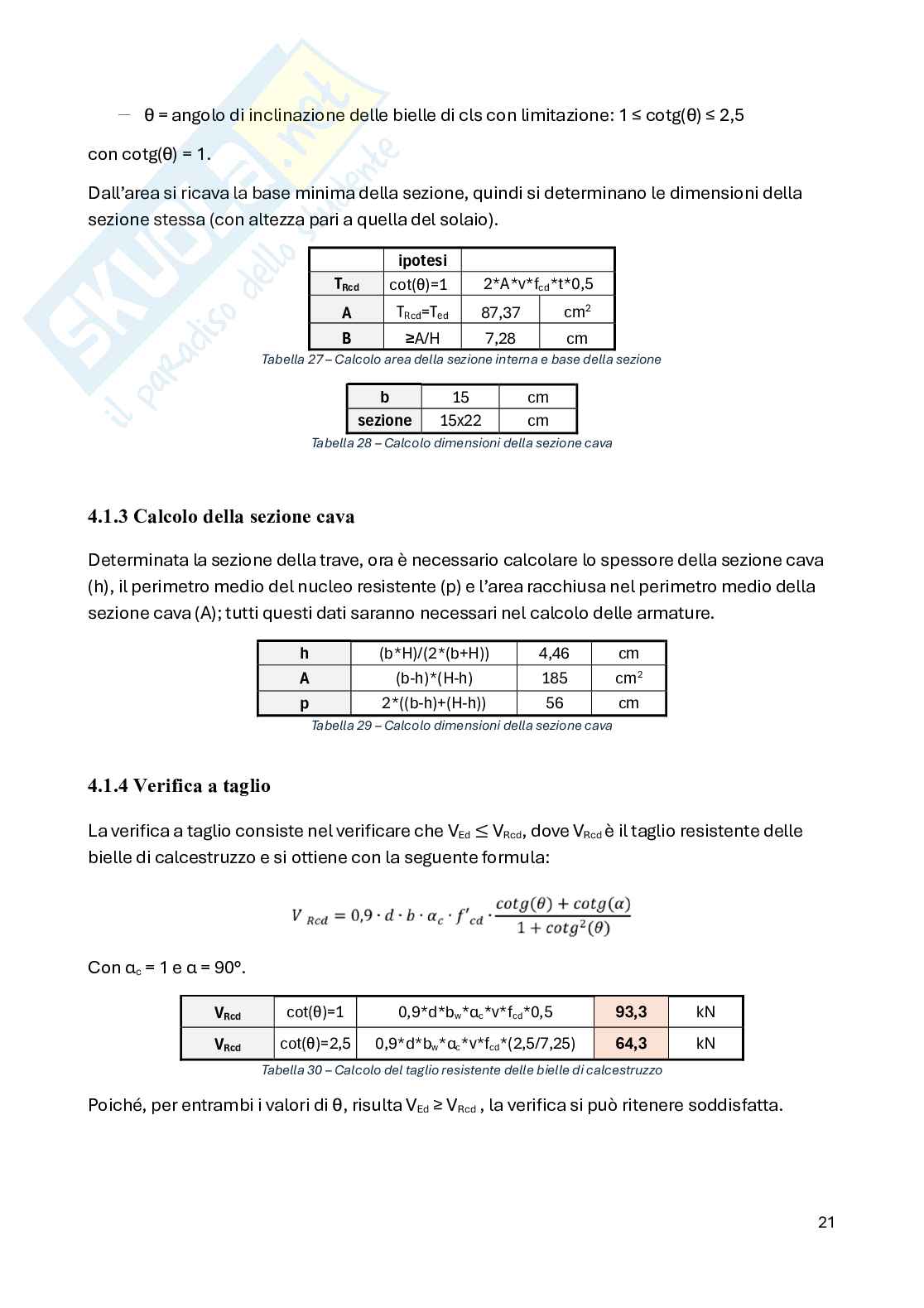 Relazione finale del progetto di strutture Pag. 21