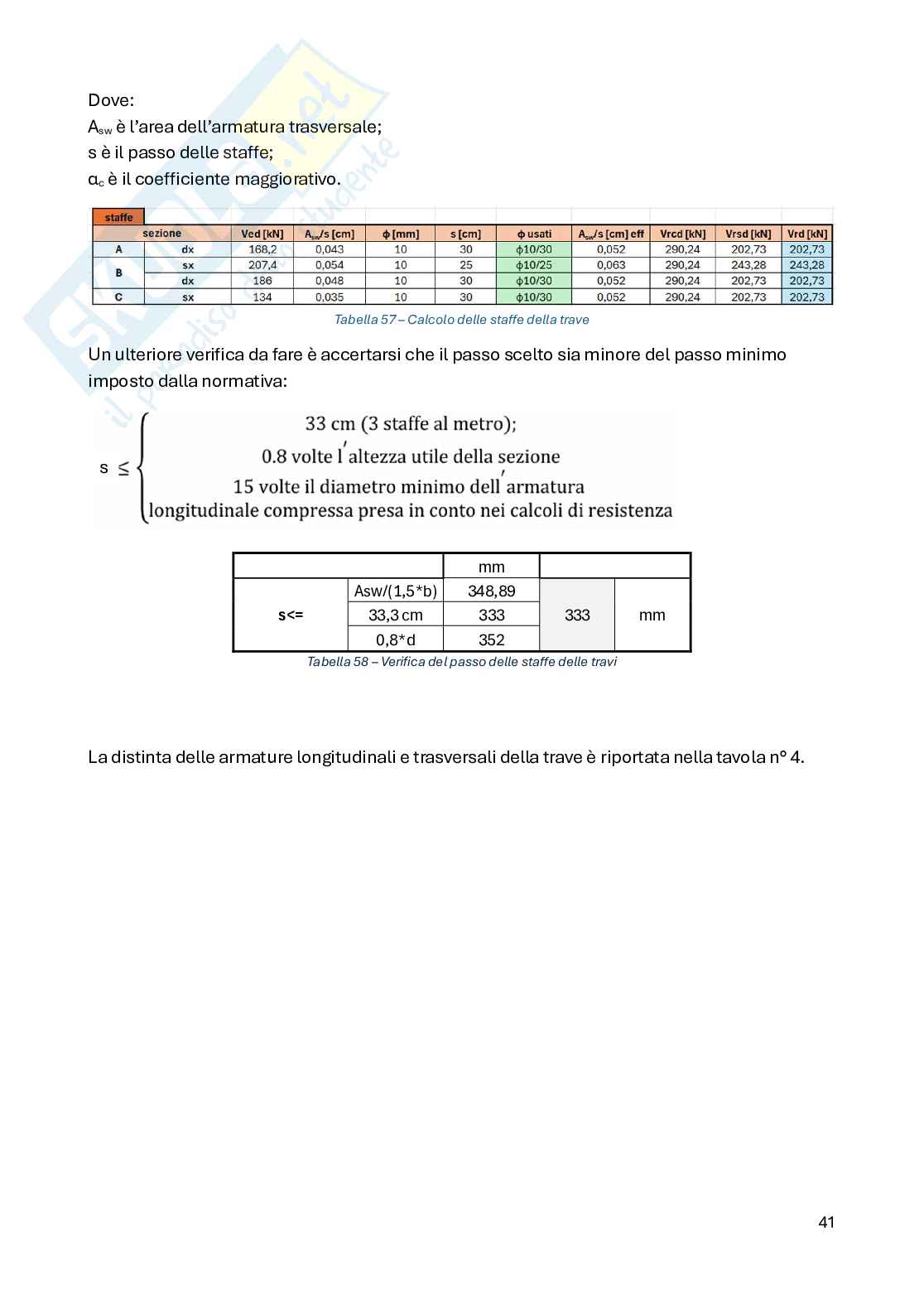 Relazione finale del progetto di strutture Pag. 41