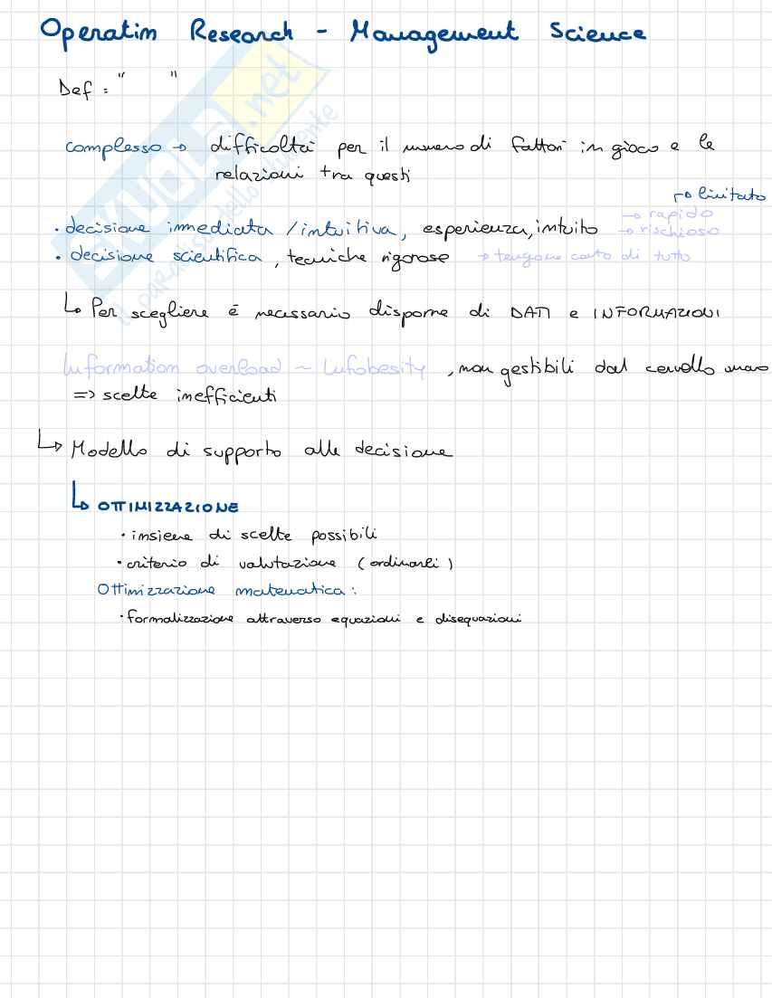 Metodi di ottimizzazione della ricerca operativa   Pag. 2