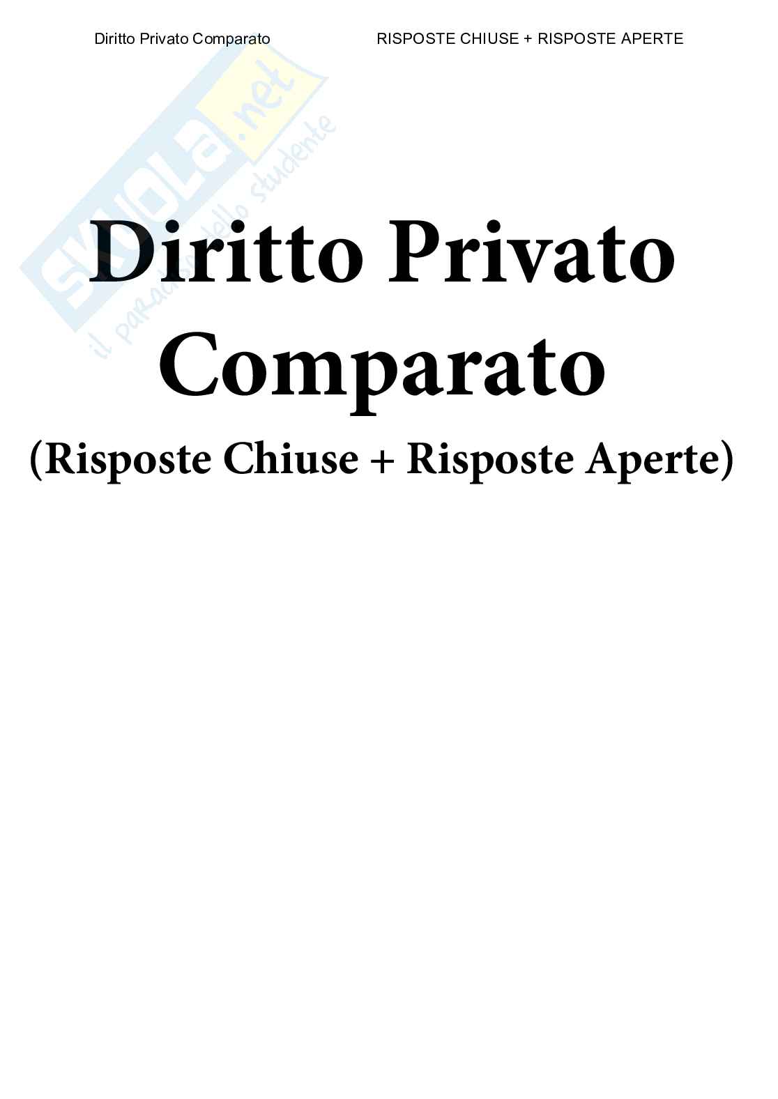Diritto privato comparato - Paniere compilato Pag. 1