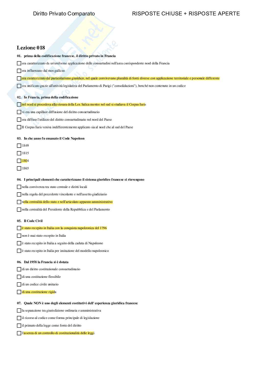Diritto privato comparato - Paniere compilato Pag. 21