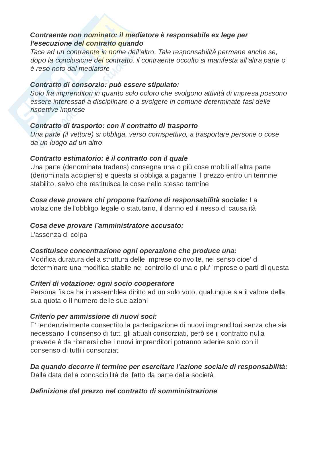Paniere esame Diritto commerciale Pag. 6