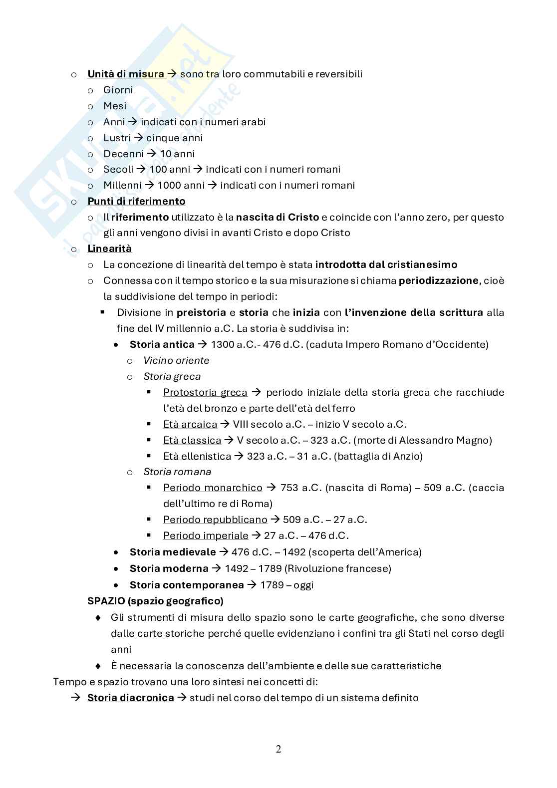 Schemi pre parziale Civiltà del mondo antico e medioevale Pag. 2