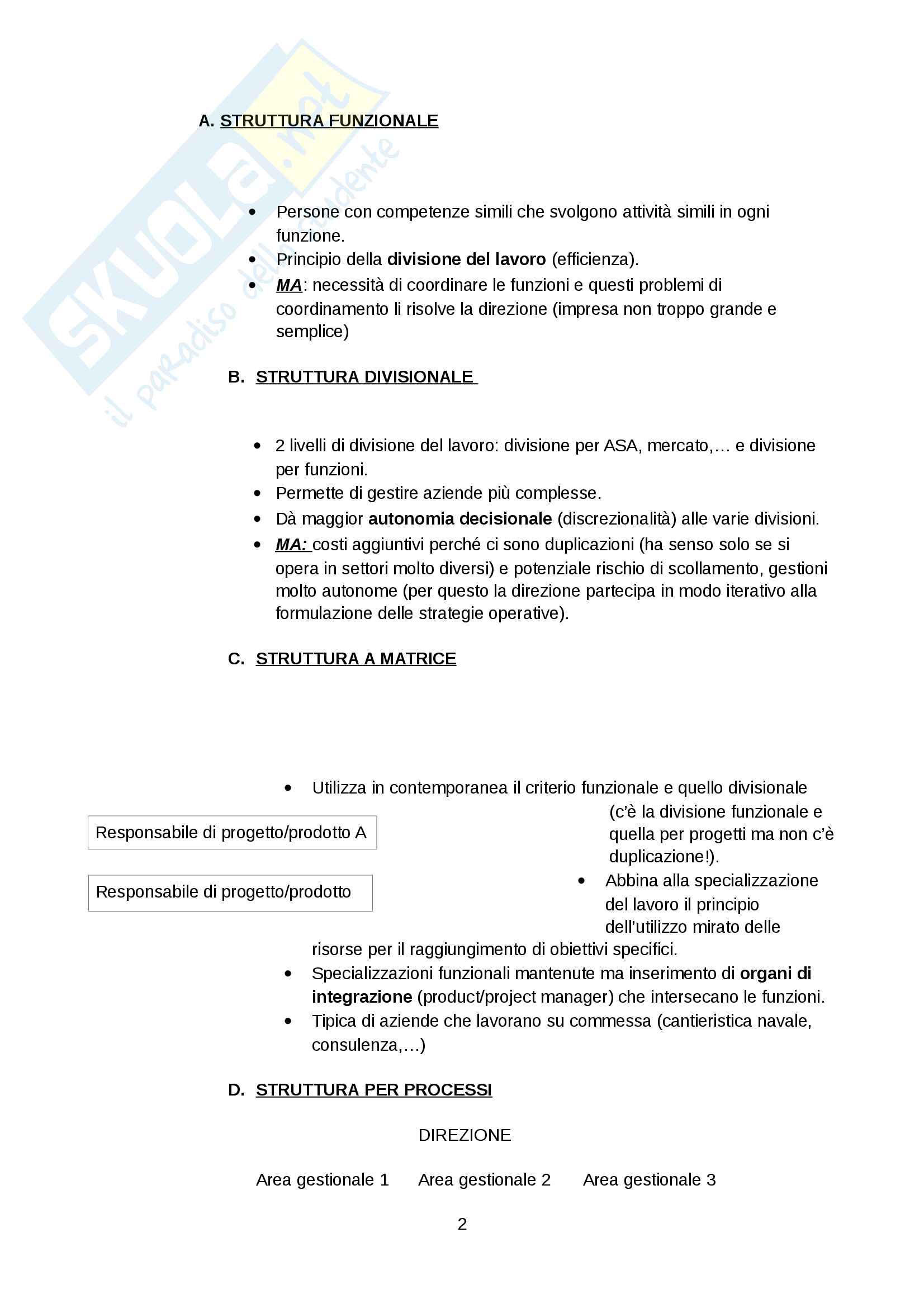 Riassunto esame economia e gestione delle imprese, prof. Danovi, Libro consigliato "Economia e gestione delle imprese, Pivato, Misani, Ordanini" Pag. 2