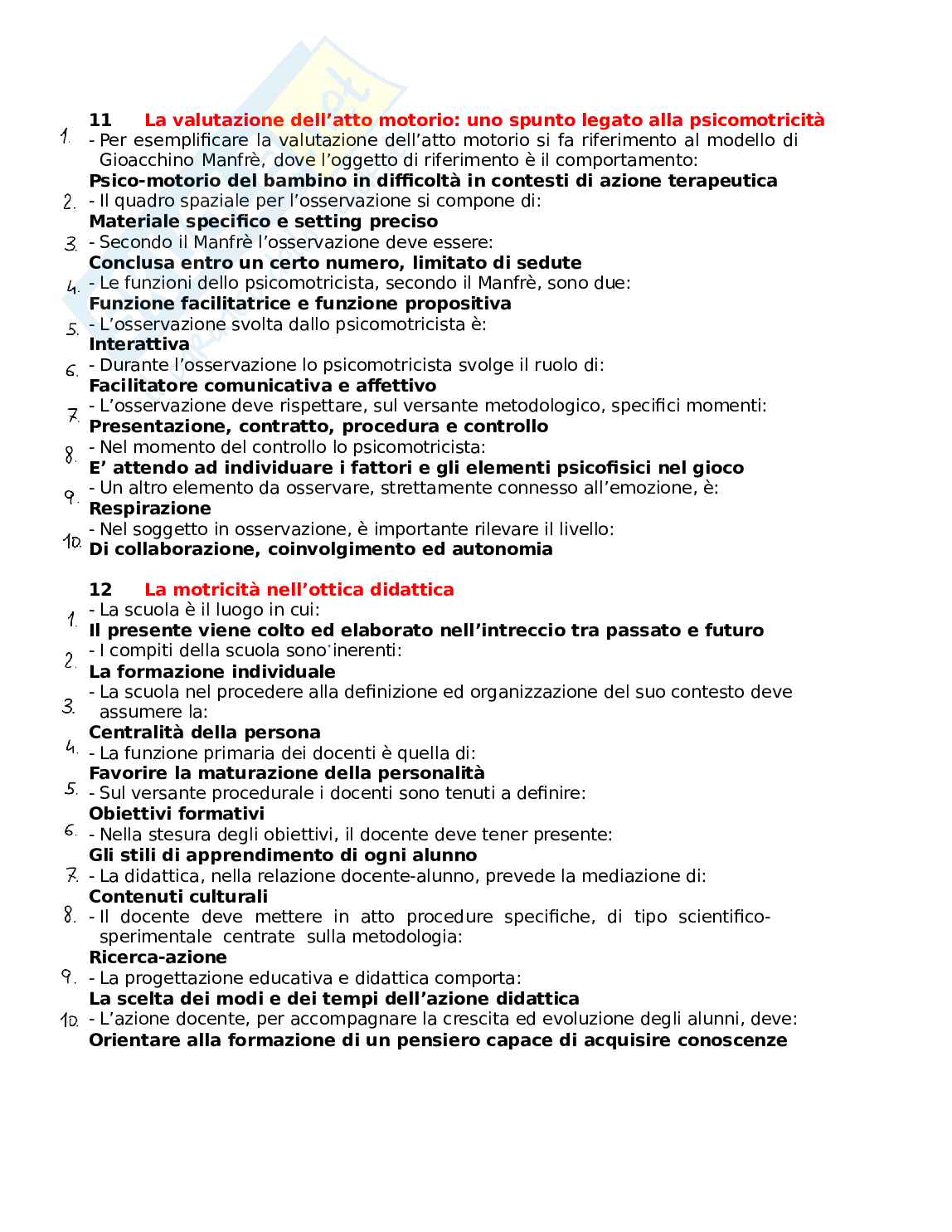 Paniere Metodologia della valutazione motoria. Aggiornato e completo. In ordine Pag. 11