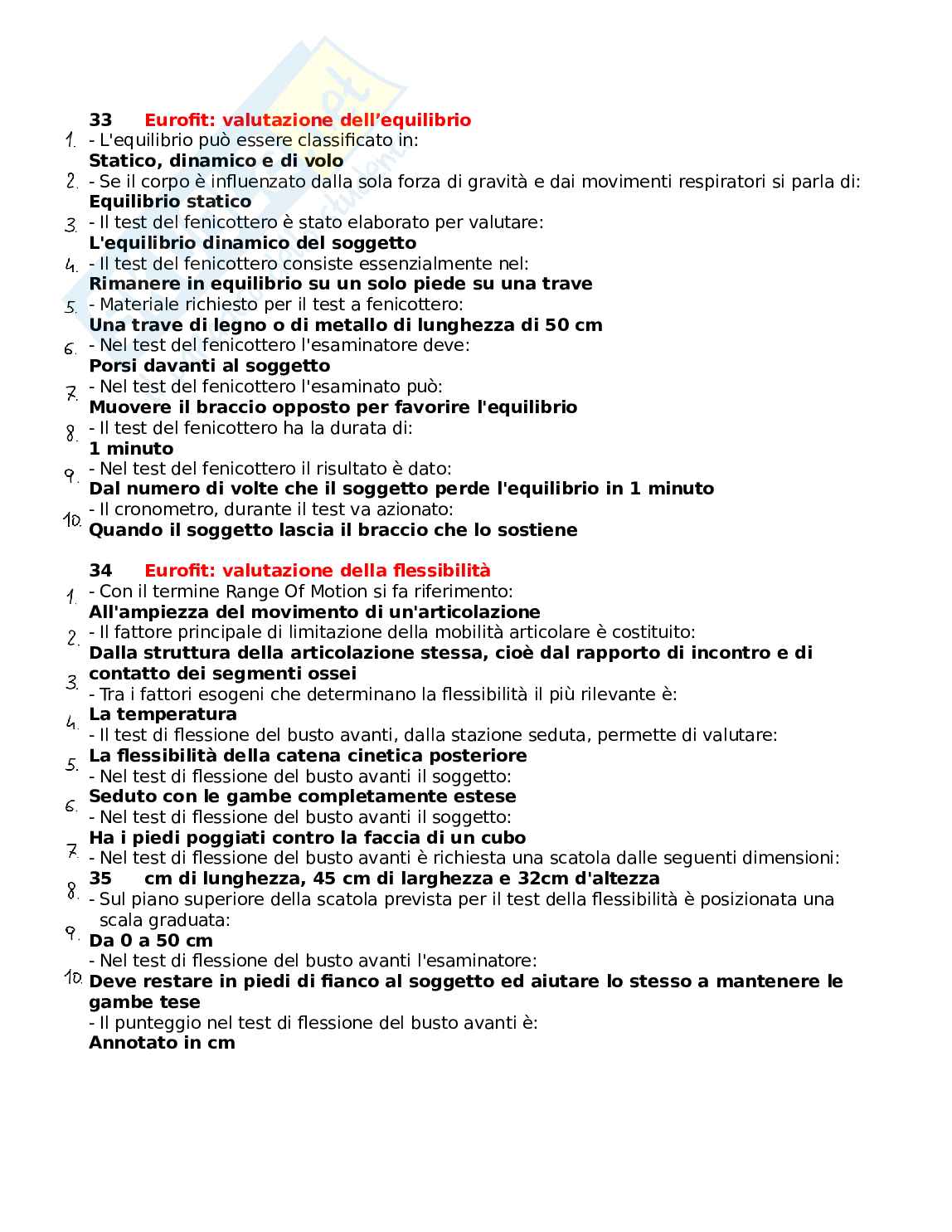 Paniere Metodologia della valutazione motoria. Aggiornato e completo. In ordine Pag. 31