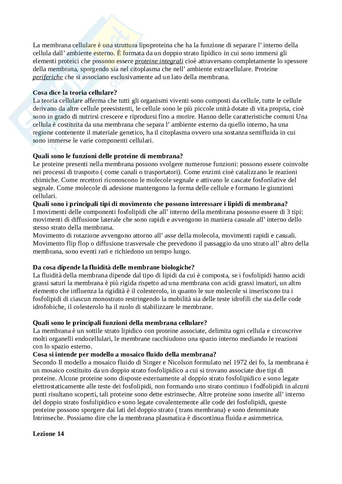 Biologia applicata - domande aperte Pag. 6