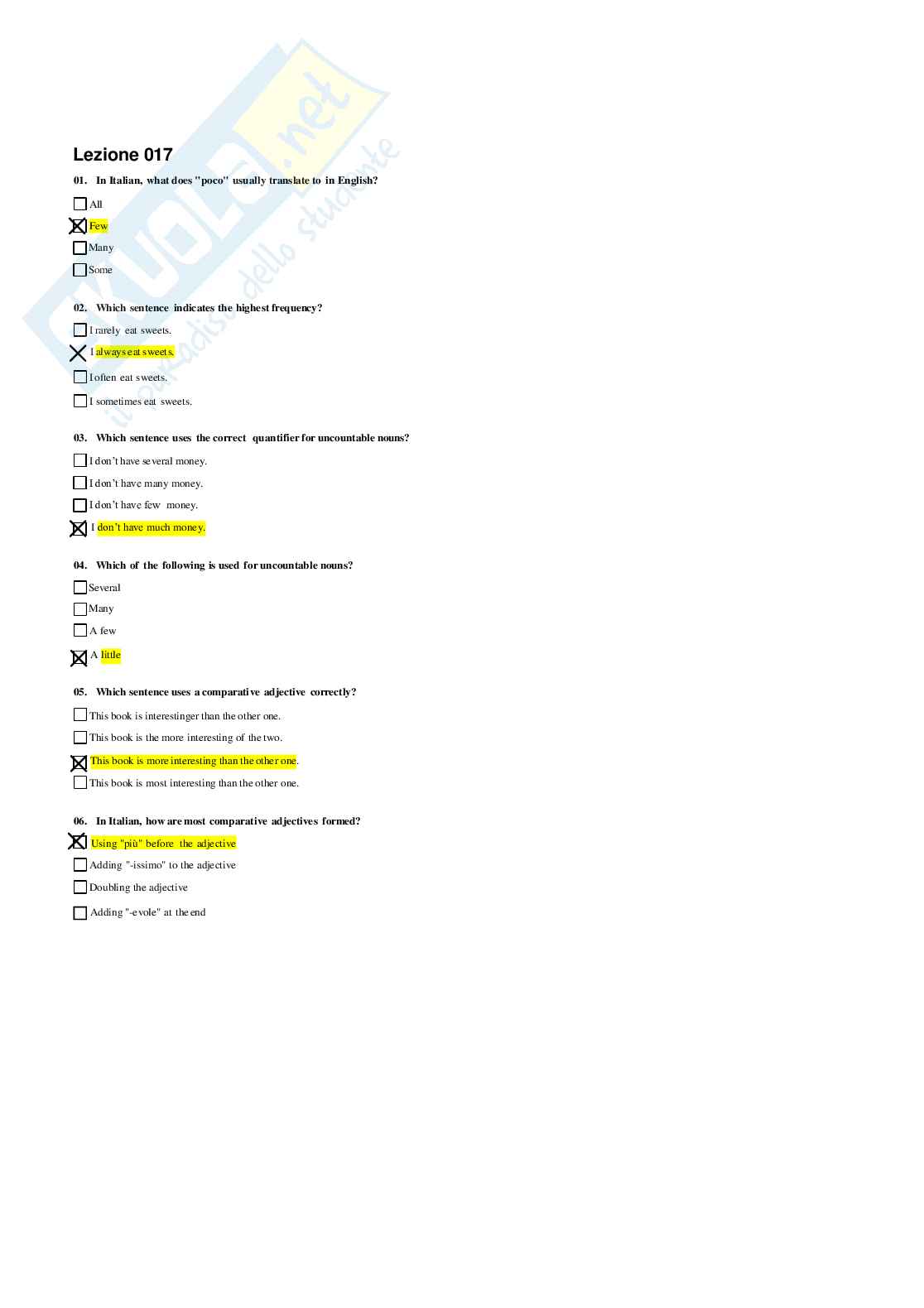 Risposte domande chiuse Lingua e traduzione inglese I aggiornate 2026 Pag. 16