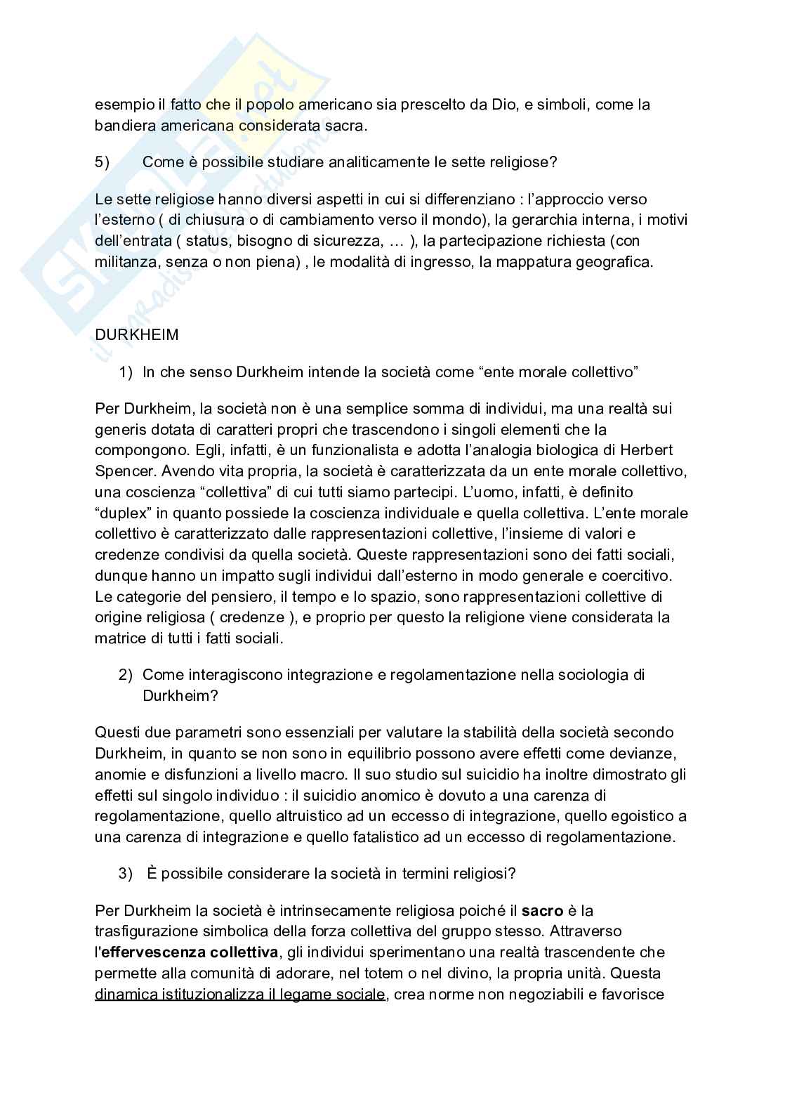 Domande aperte svolte dell'esame di Società, religioni e diritti umani Pag. 2