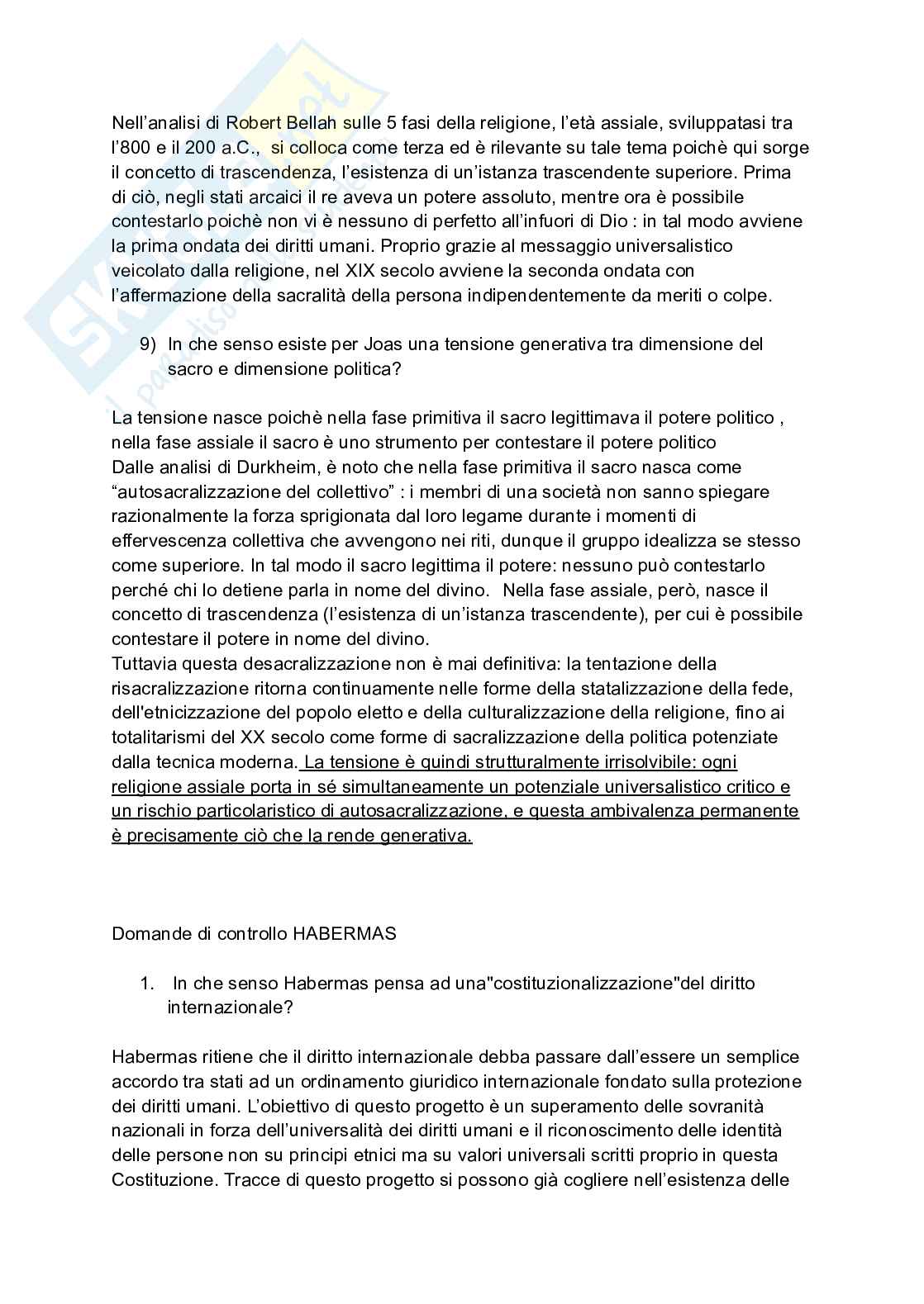 Domande aperte svolte dell'esame di Società, religioni e diritti umani Pag. 21
