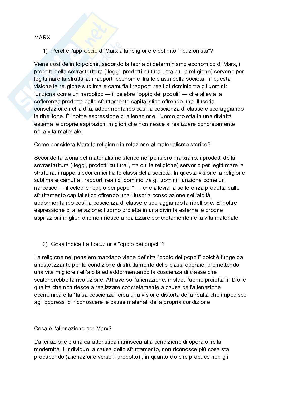 Domande aperte svolte dell'esame di Società, religioni e diritti umani Pag. 6