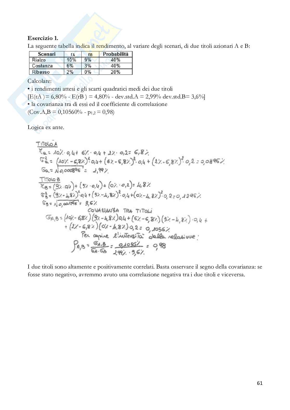 Economia del mercato mobiliare Pag. 61