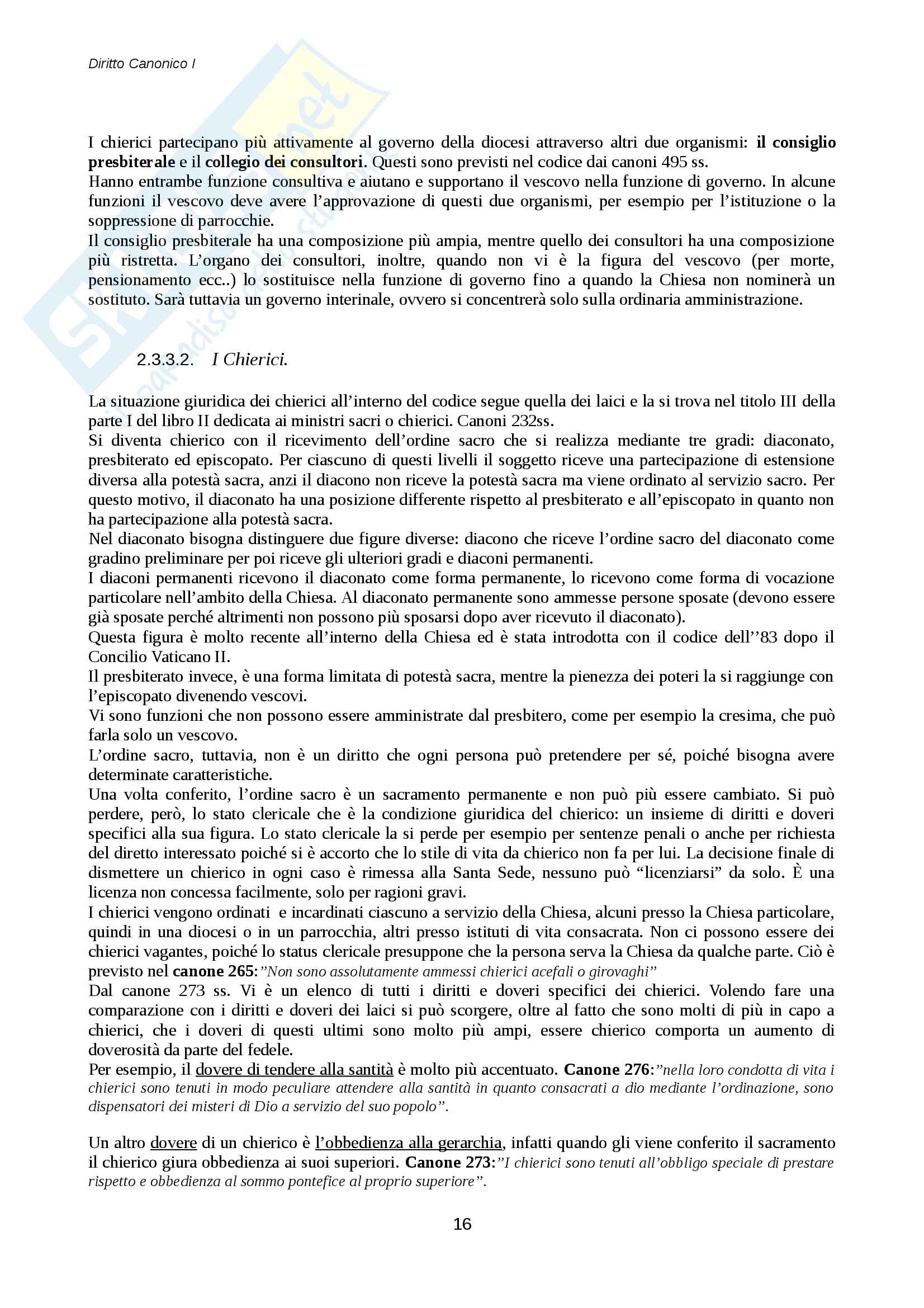 Diritto canonico Pag. 16