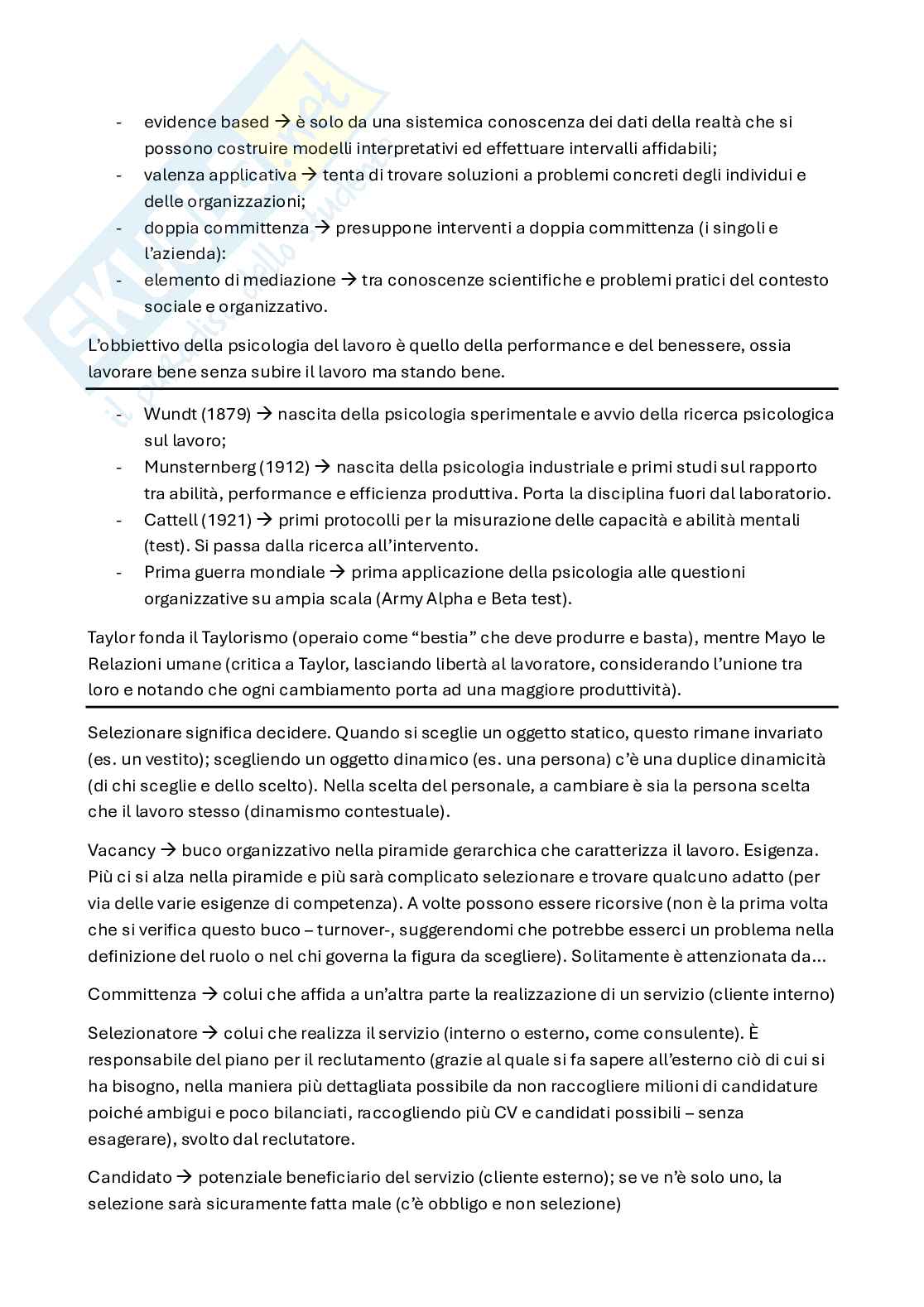 Appunti completi delle lezioni di Psicologia del lavoro Pag. 2