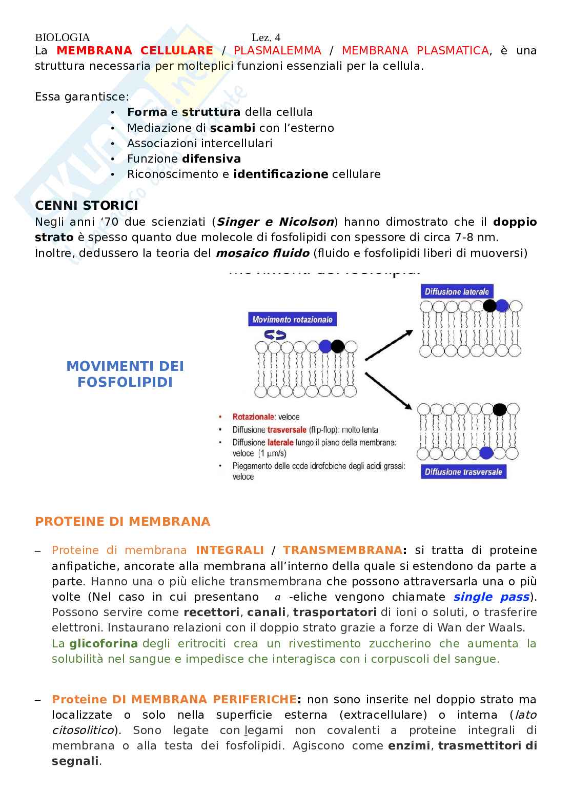 Biologia - lezione 4 Pag. 1