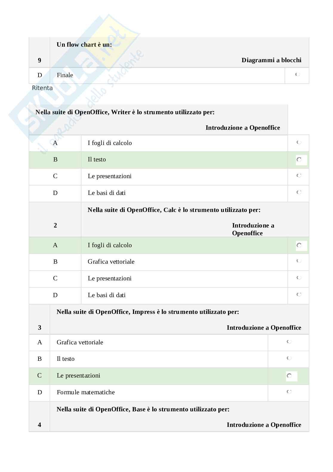 Idoneità Informatica: Domande e risposte esame finale Pag. 31