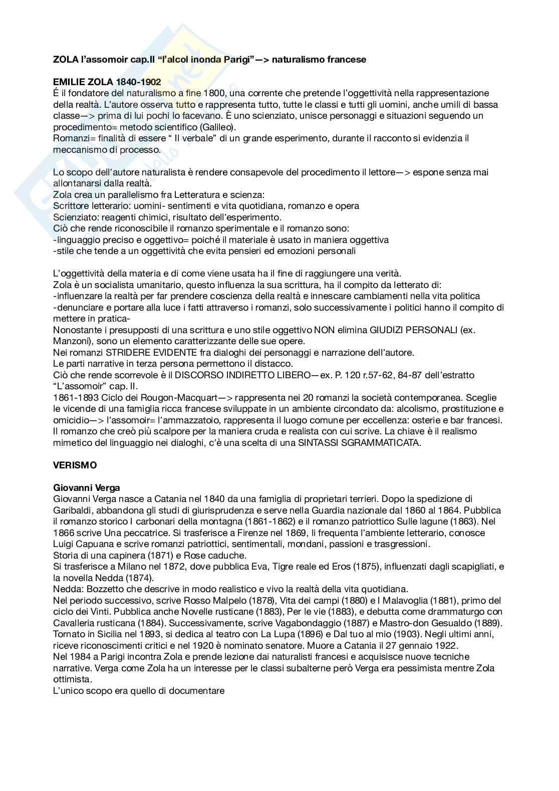 Appunti che possono aiutare con lo studio dell'esame di Letteratura italiana Pag. 1