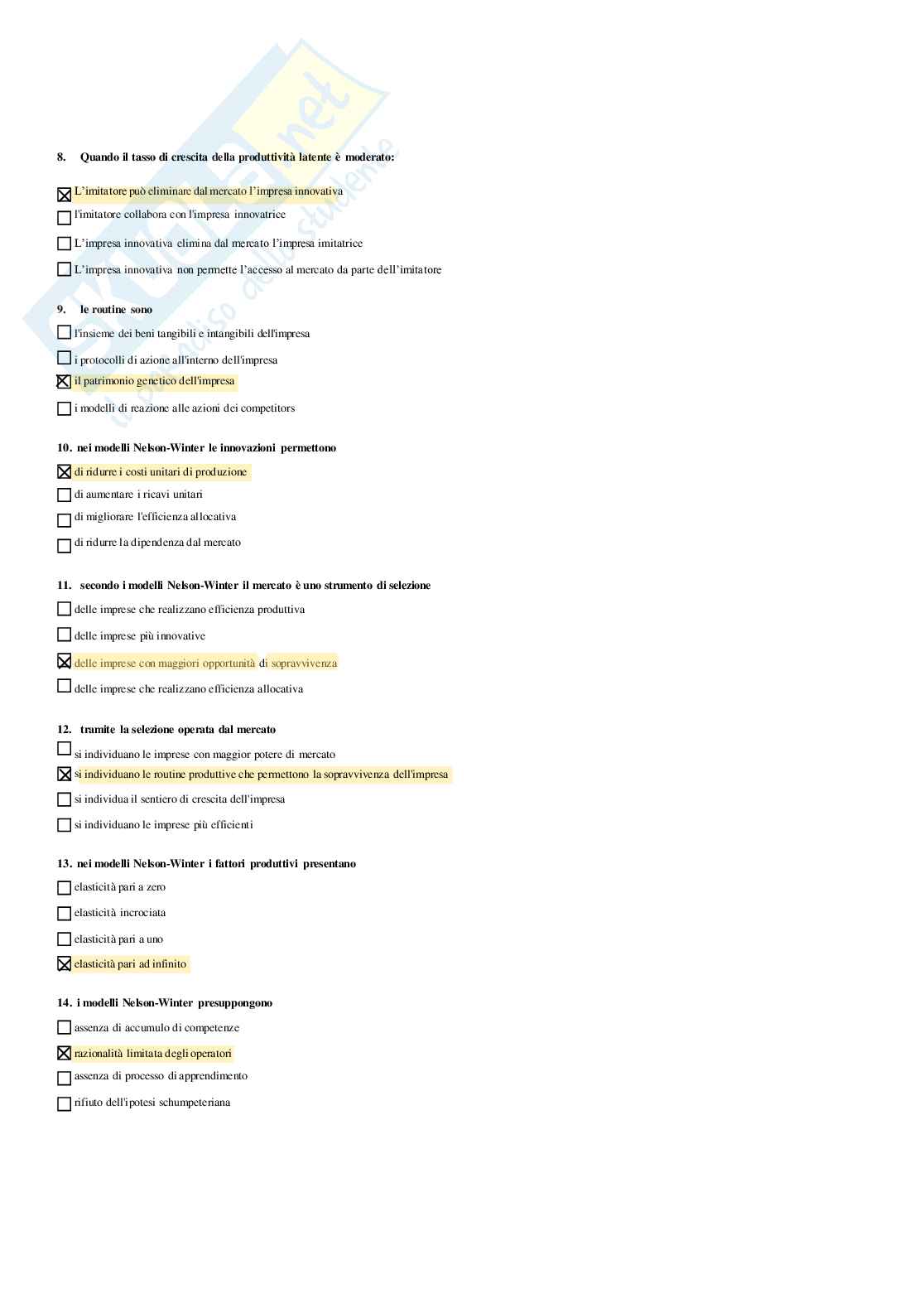 Paniere Economia applicata -  risposte multiple Pag. 41
