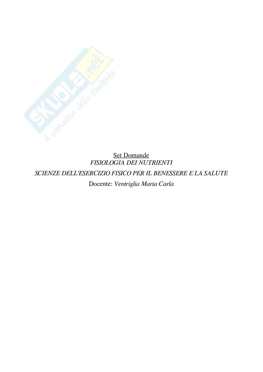 Paniere completo di Fisiologia dei nutrienti (2026) - Risposte multiple e aperte corrette Pag. 2