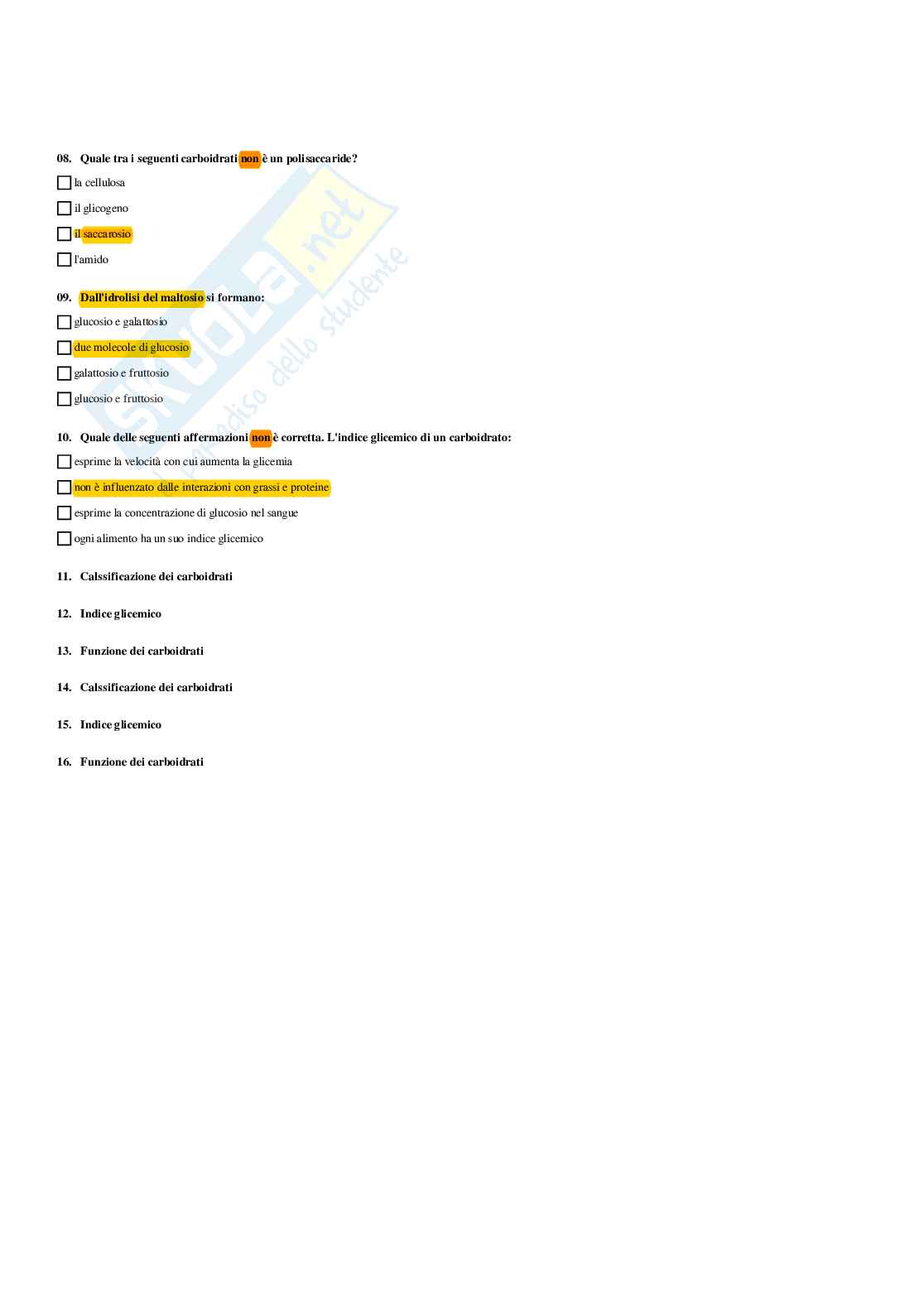 Paniere completo di Fisiologia dei nutrienti (2026) - Risposte multiple e aperte corrette Pag. 41