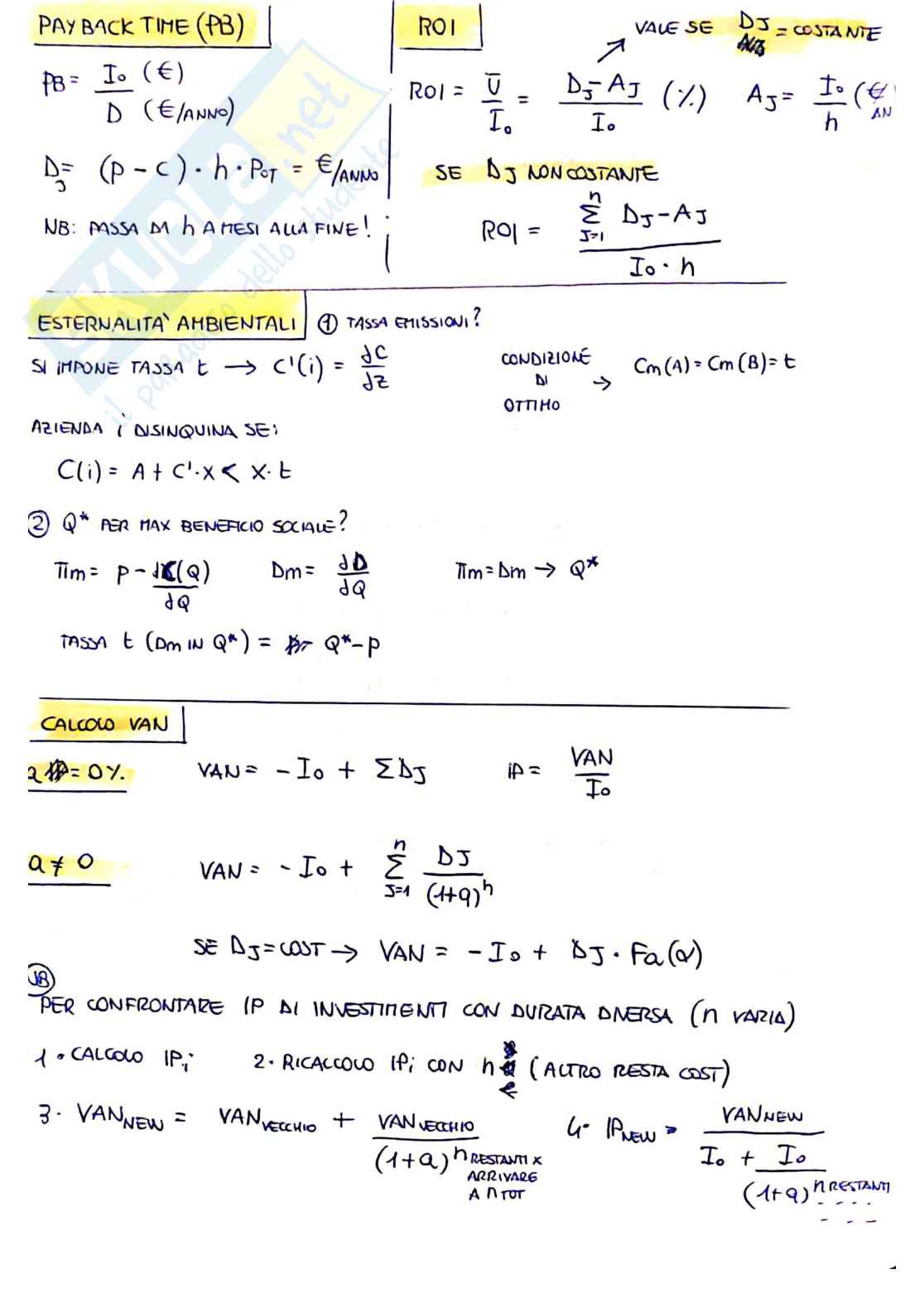 Schemi ed esercizi per esonero I del corso Energy Economics Pag. 2