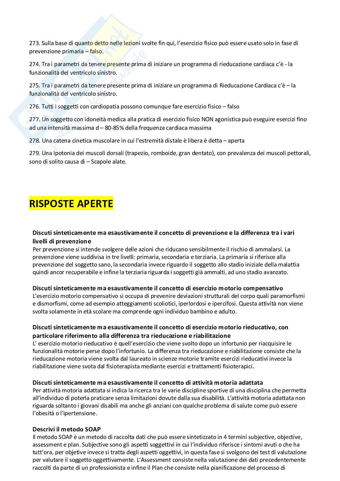 Attività motoria preventiva, compensativa e rieducativa - multiple + aperte (completo e in ordine dalla A alla Z) Pag. 11