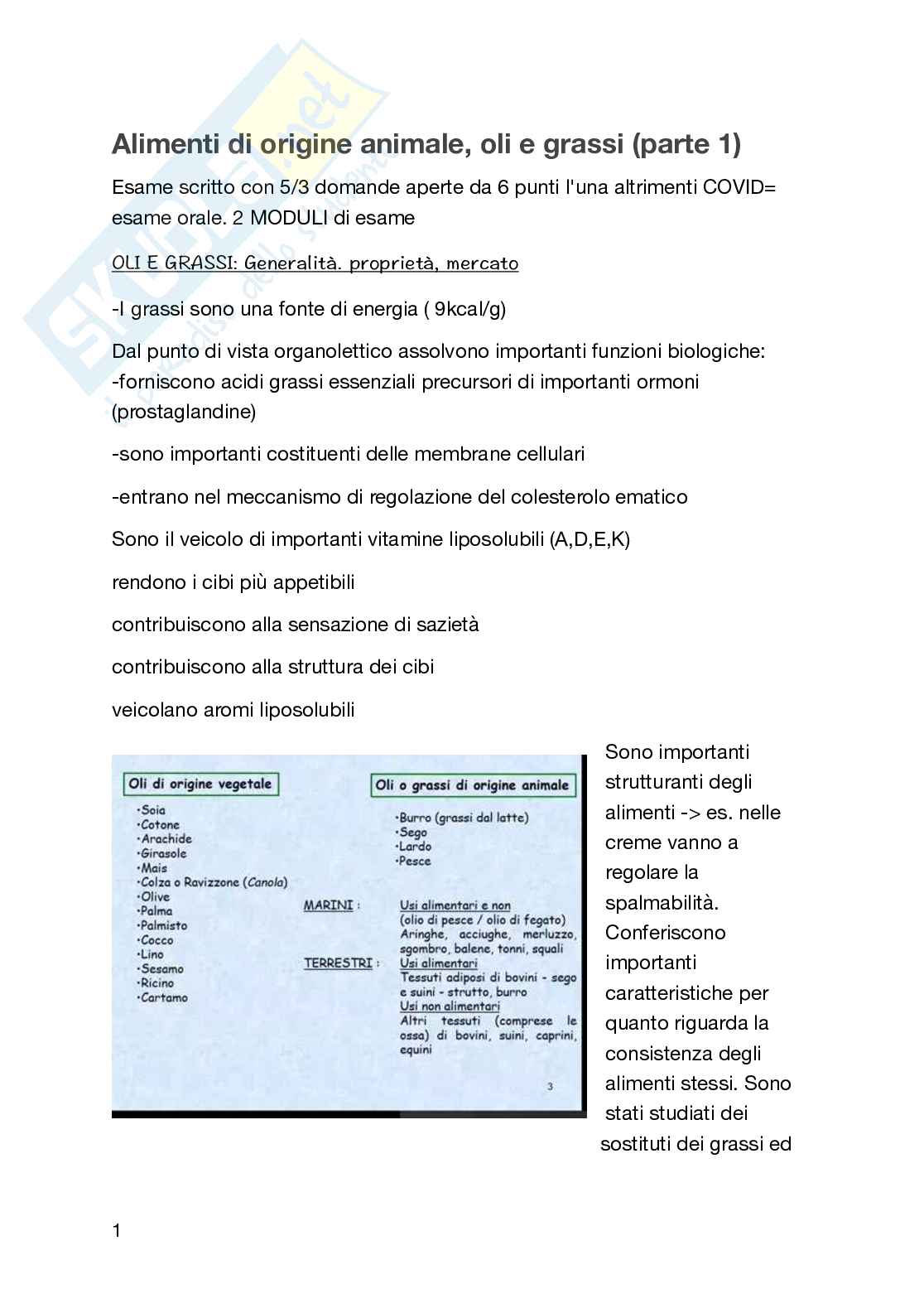 Oli e grassi, alimenti di origine animale Pag. 1