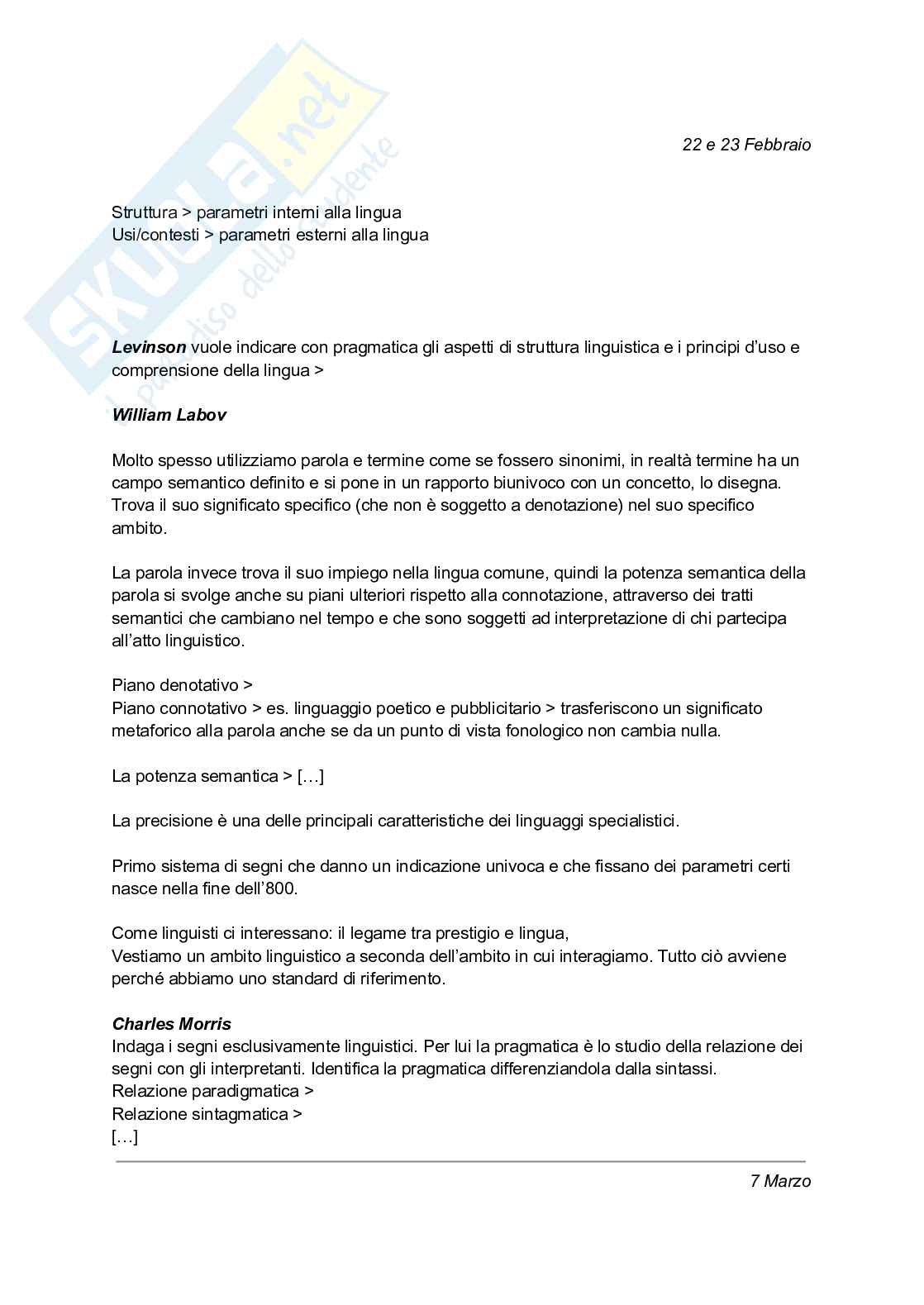Appunti Linguistica italiana Pag. 1
