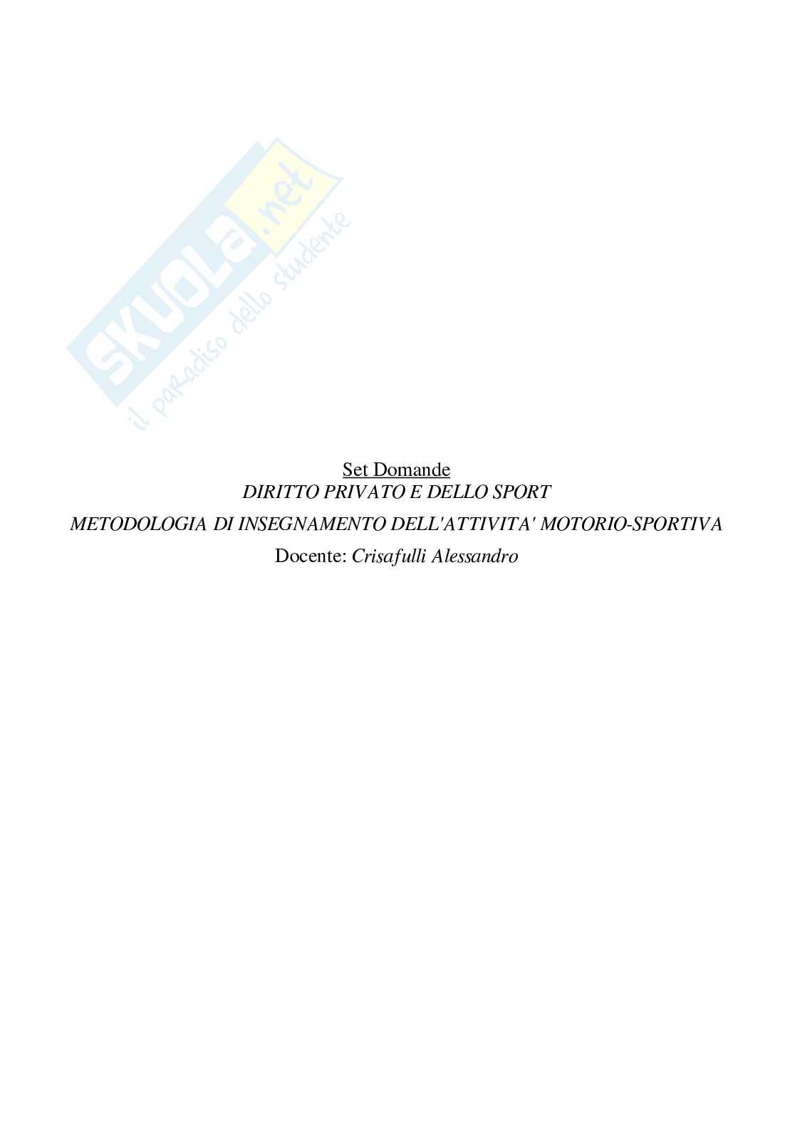 Paniere Diritto privato e dello sport (2026) - Risposte multiple corrette Pag. 2