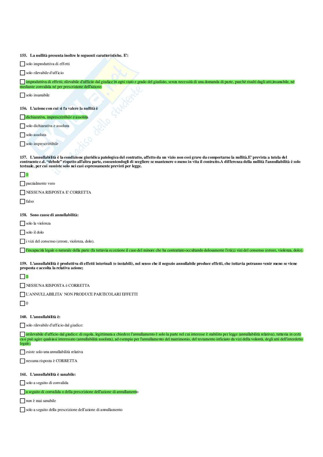 Paniere Diritto privato e dello sport (2026) - Risposte multiple corrette Pag. 26