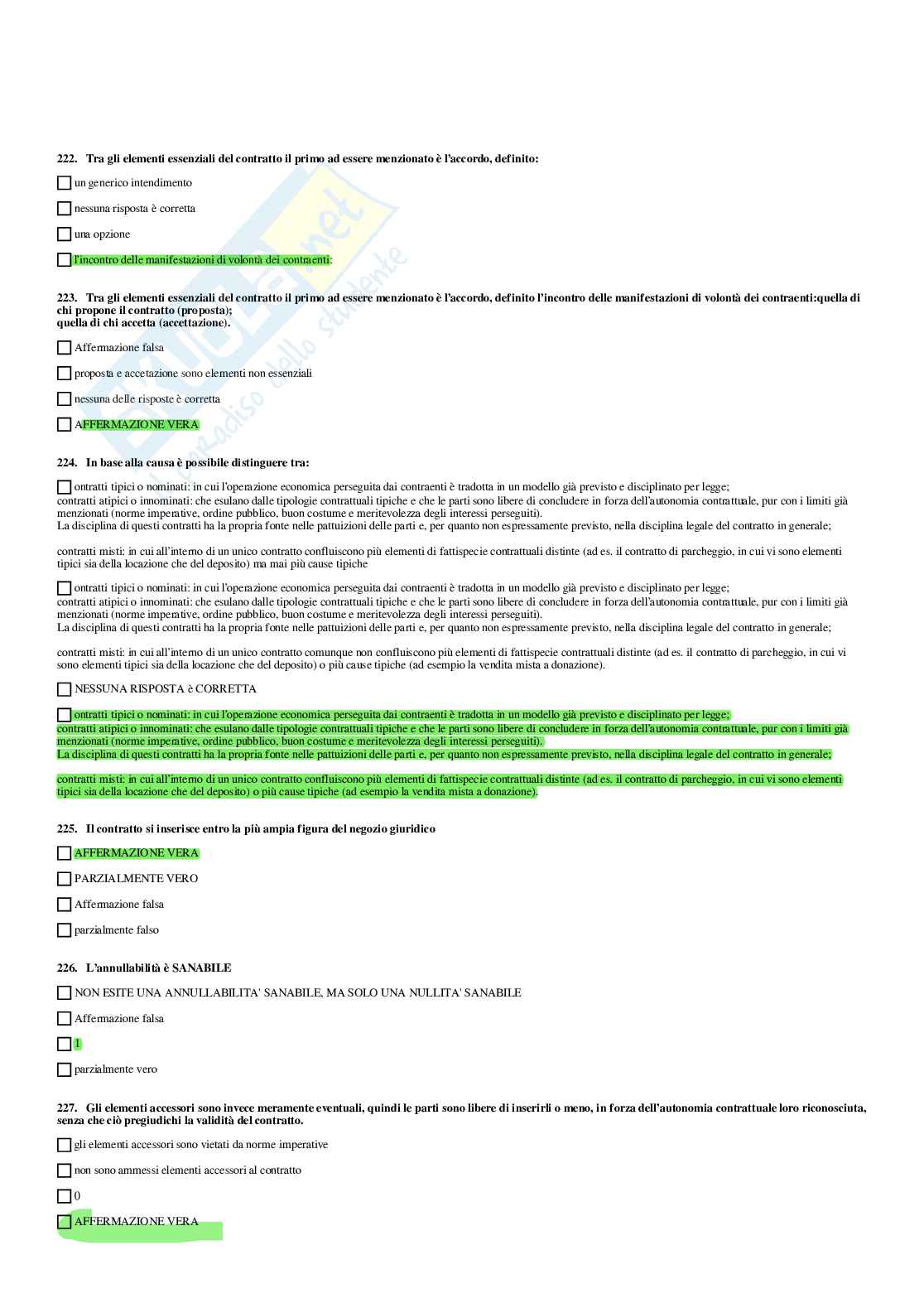 Paniere Diritto privato e dello sport (2026) - Risposte multiple corrette Pag. 36