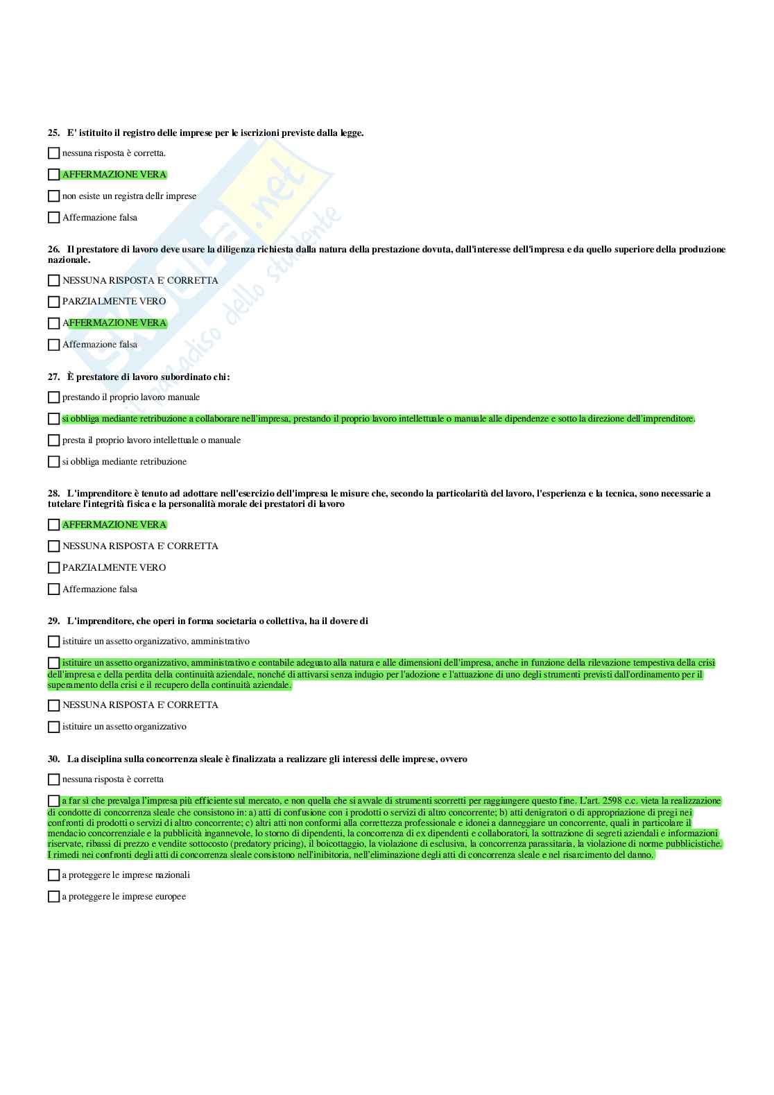 Paniere Diritto privato e dello sport (2026) - Risposte multiple corrette Pag. 46