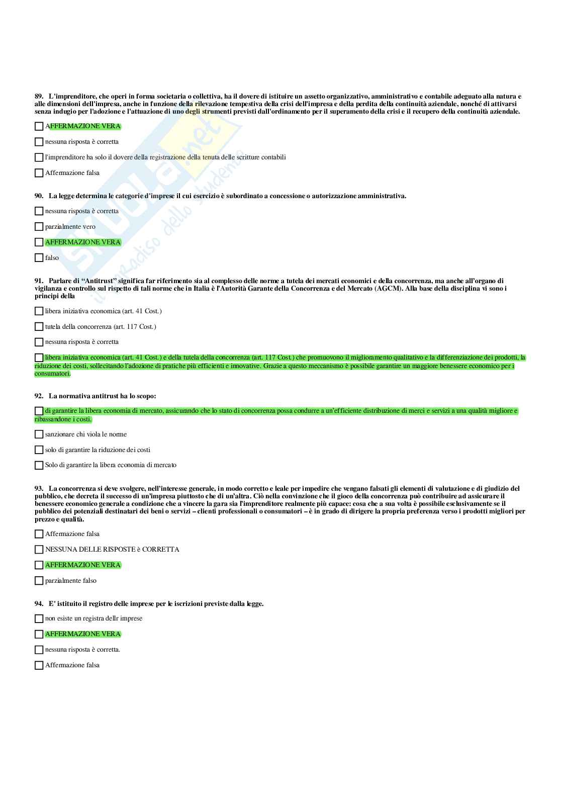 Paniere Diritto privato e dello sport (2026) - Risposte multiple corrette Pag. 56