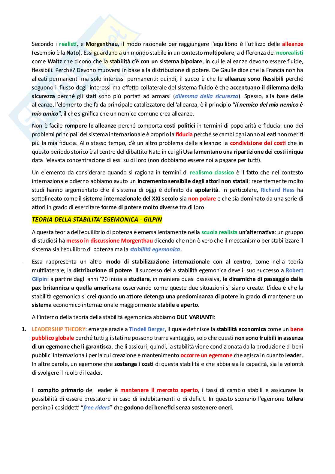 Appunti di Relazioni Internazionali Pag. 21
