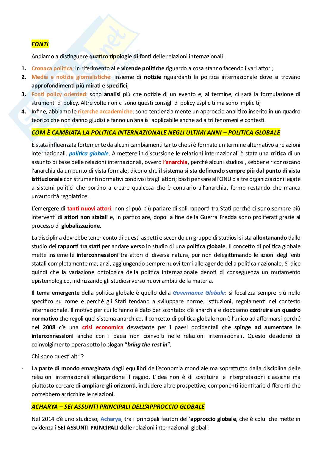 Appunti di Relazioni Internazionali Pag. 6
