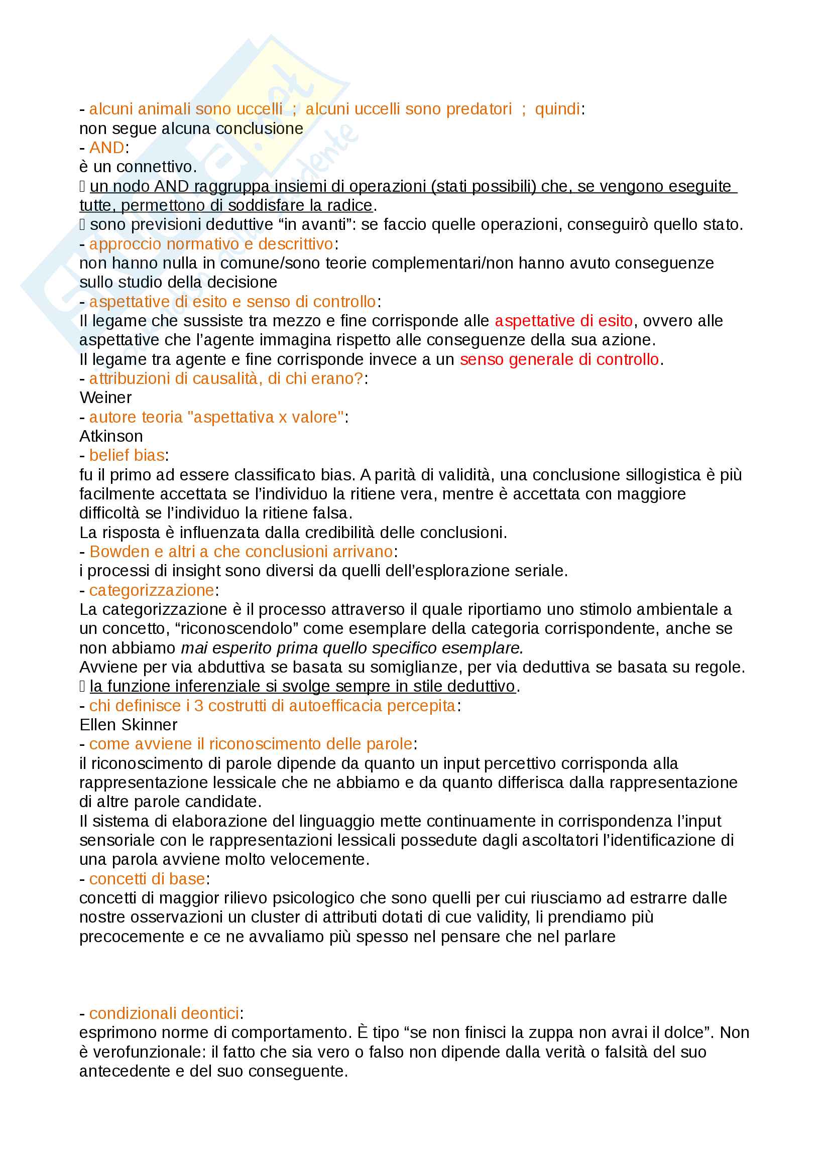 Domande Esame Di Psicologia Generale