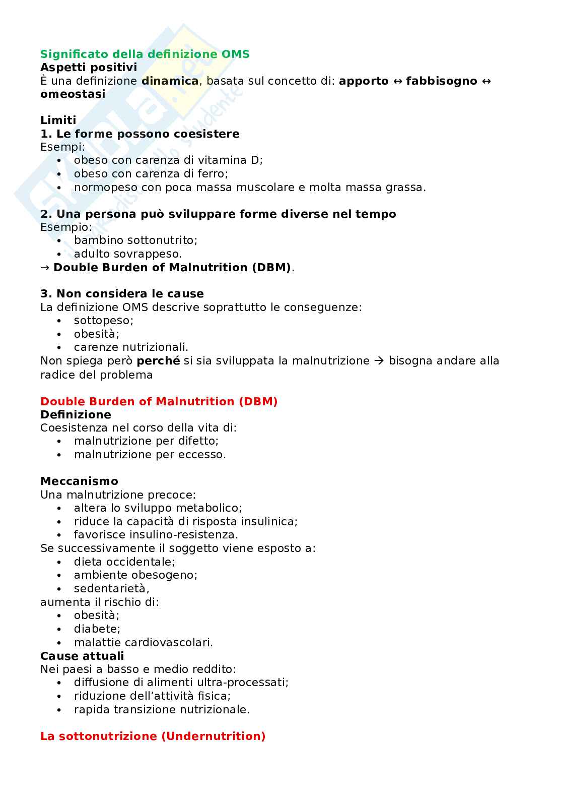 Appunti Valutazione dello stato di nutrizione Pag. 2