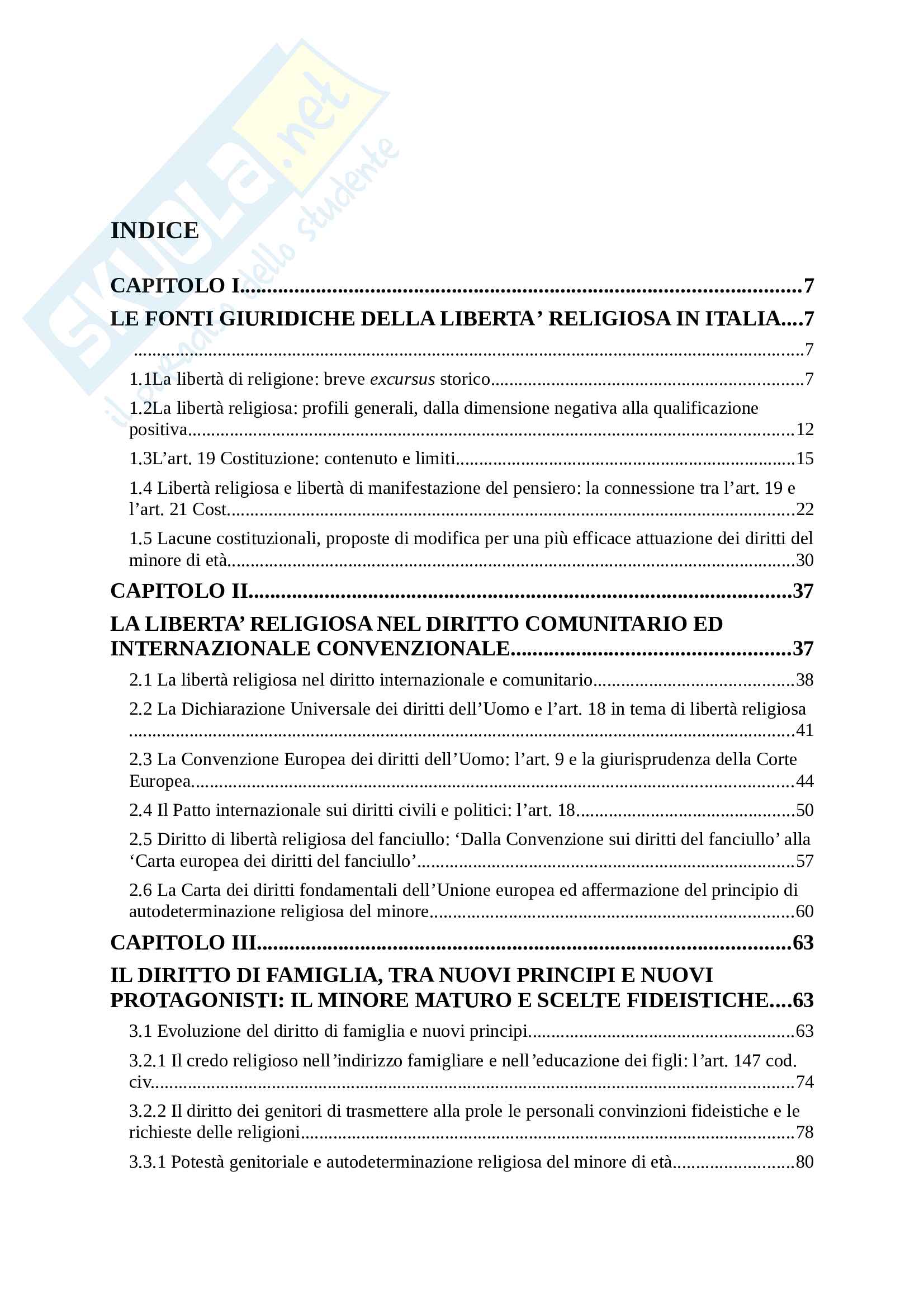 Libertà religiosa, famiglia e tutela del minore Pag. 2